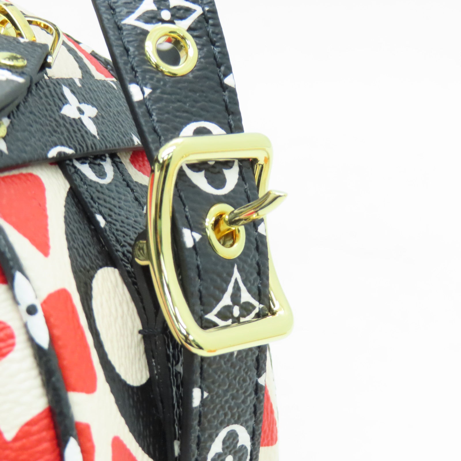 LOUIS VUITTON Clafoutis Giant Boite Chapeau金扣肩背袋红色黑色白色