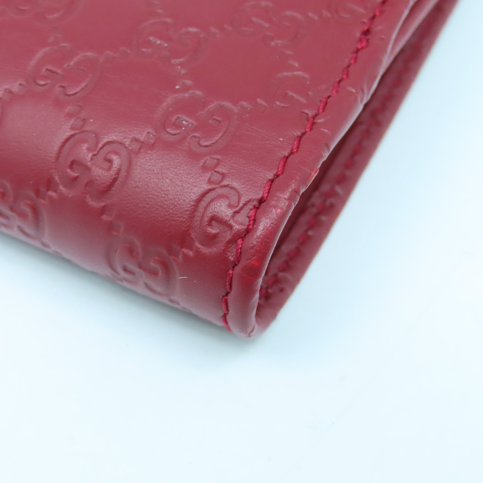 GUCCI 牛皮皮革Wallet金扣钱包红色
