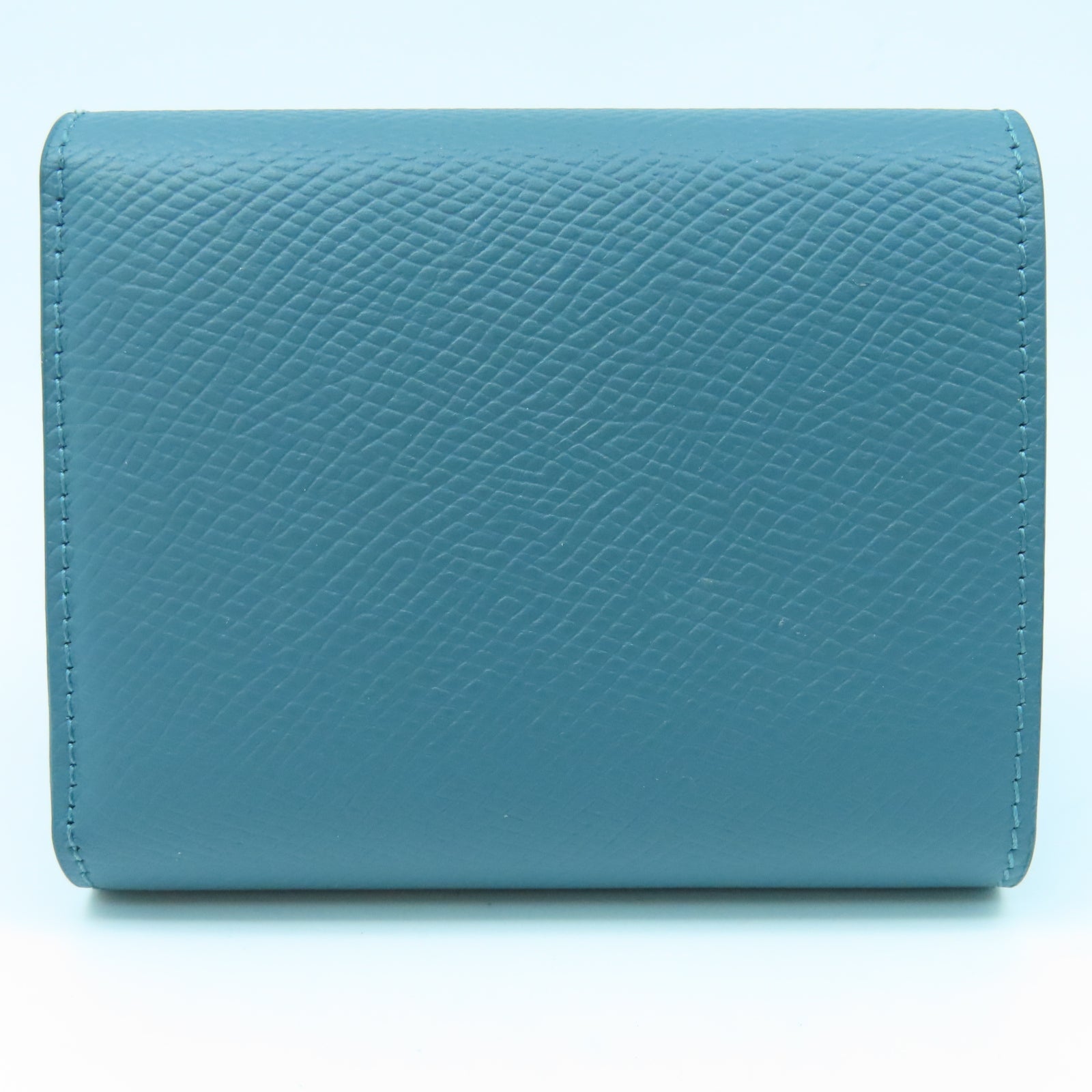 CELINE 牛皮皮革Small Trifold Wallet金扣錢包普魯士藍色