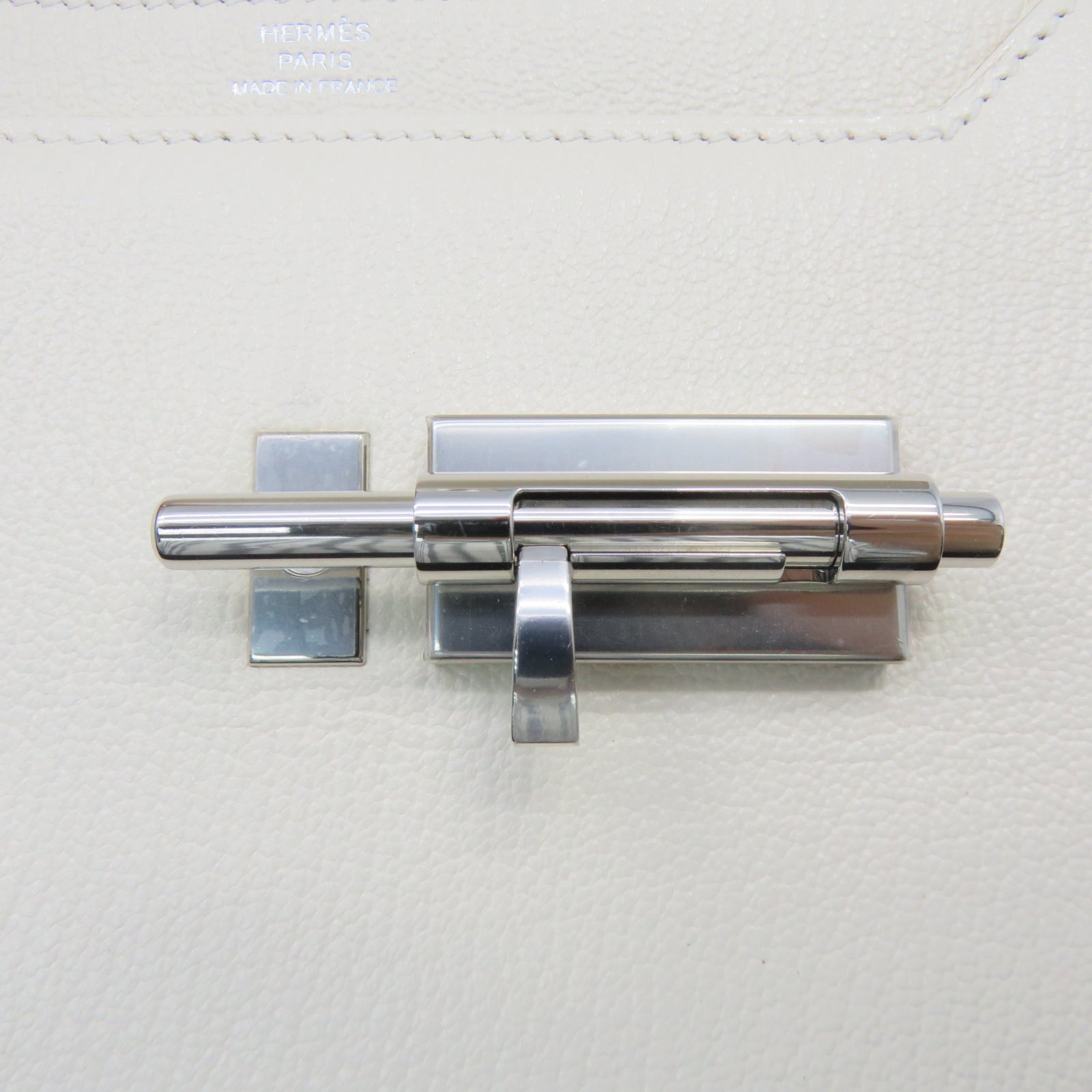 HERMES [Sharp Discount] Goat Leather Mini Verrou Silver