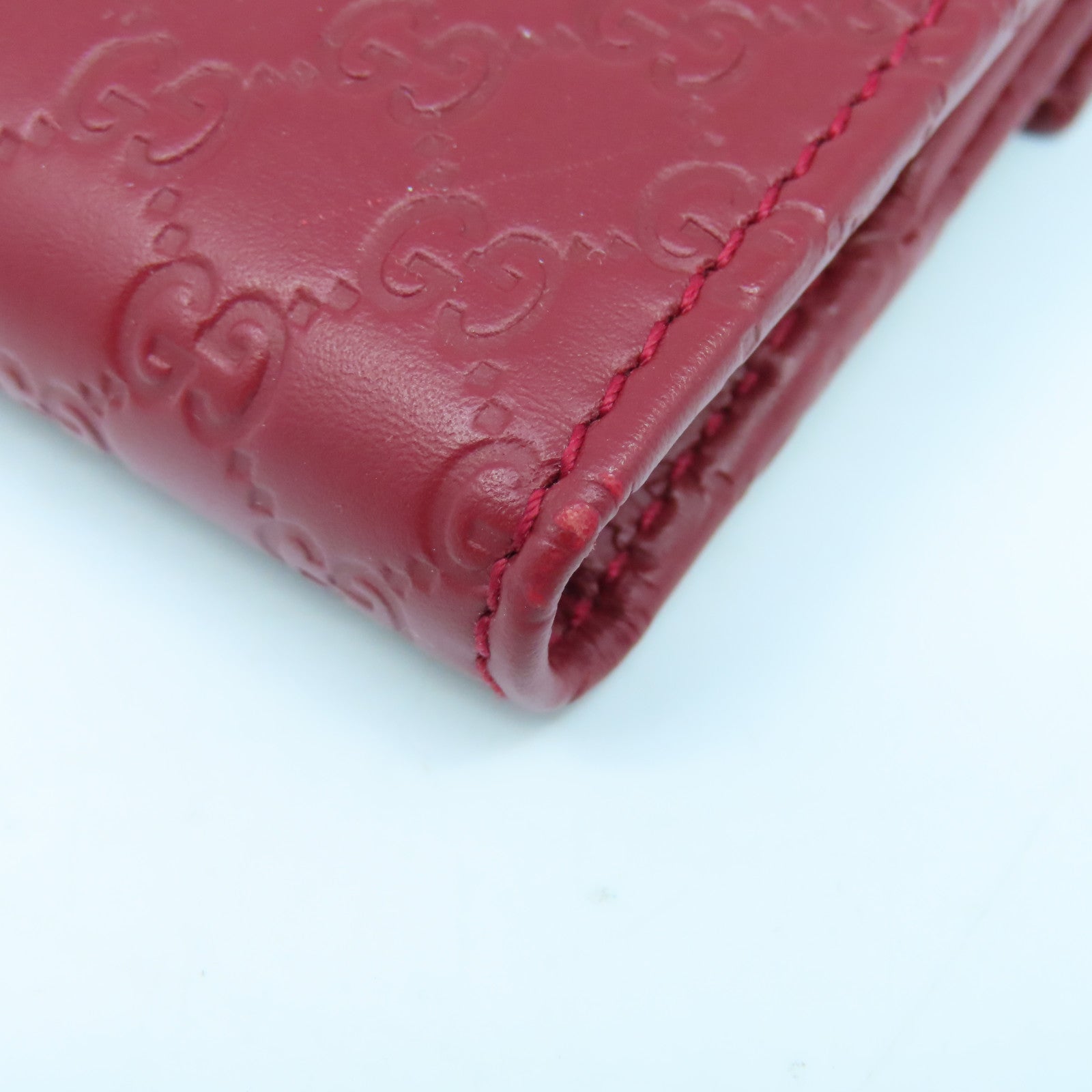 GUCCI 牛皮皮革Wallet金扣钱包红色