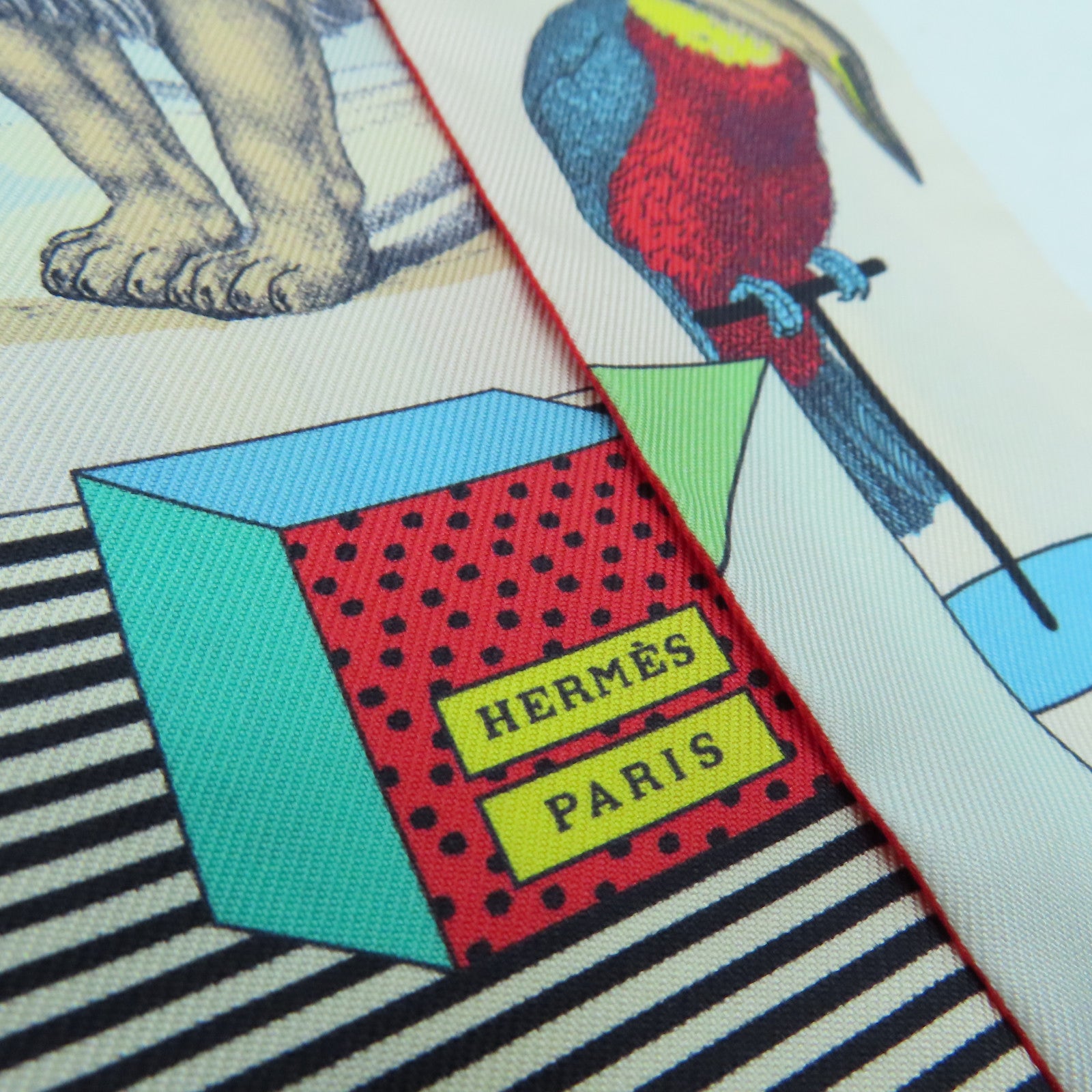HERMES 絲質Twilly絲巾彩色