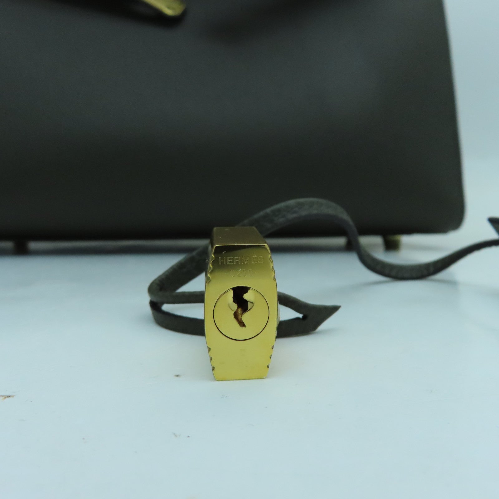 HERMES Veau Epsom皮革Birkin 30金扣手挽袋深绿色