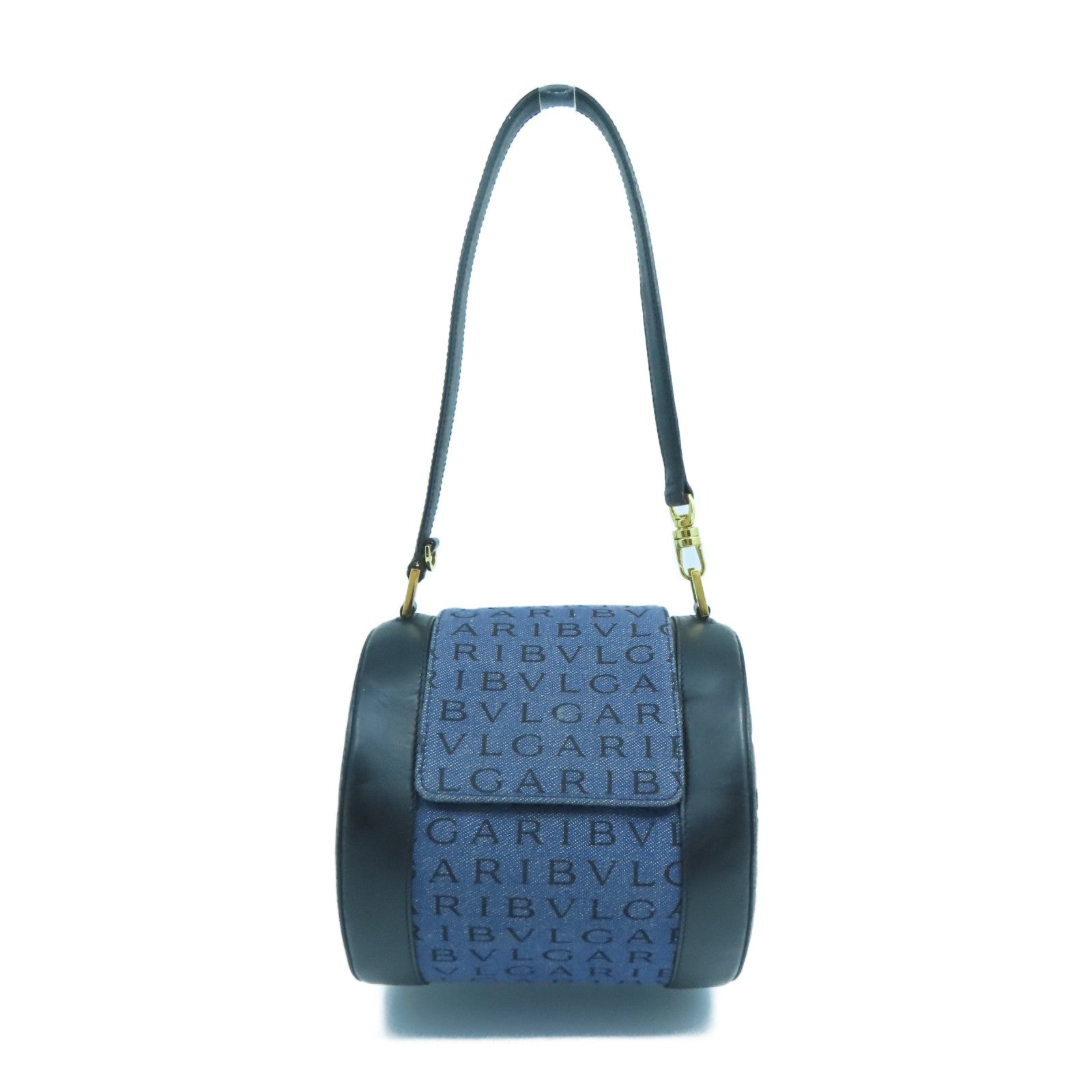 BVLGARI 帆布Shoulder Bag金扣肩背袋藍色