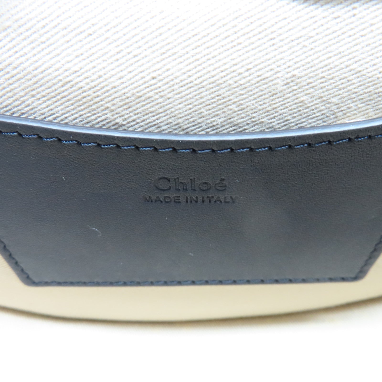 Chloe 牛皮皮革Shoulder Bag金扣肩背袋藍色/棕色