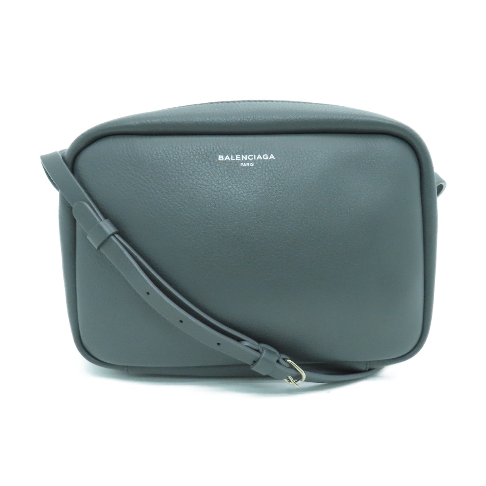 BALENCIAGA 牛皮皮革Shoulder Bag银扣肩背袋灰色