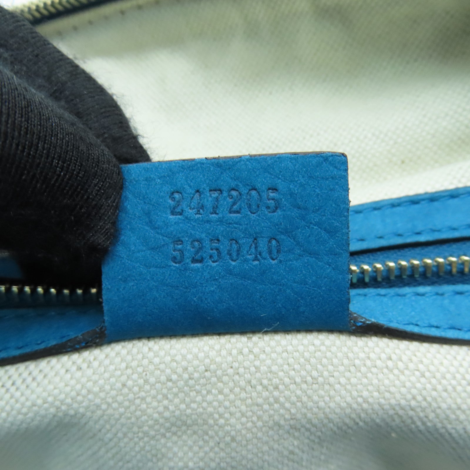 GUCCI 帆布/皮革Boston Bag金扣波士顿包蓝色