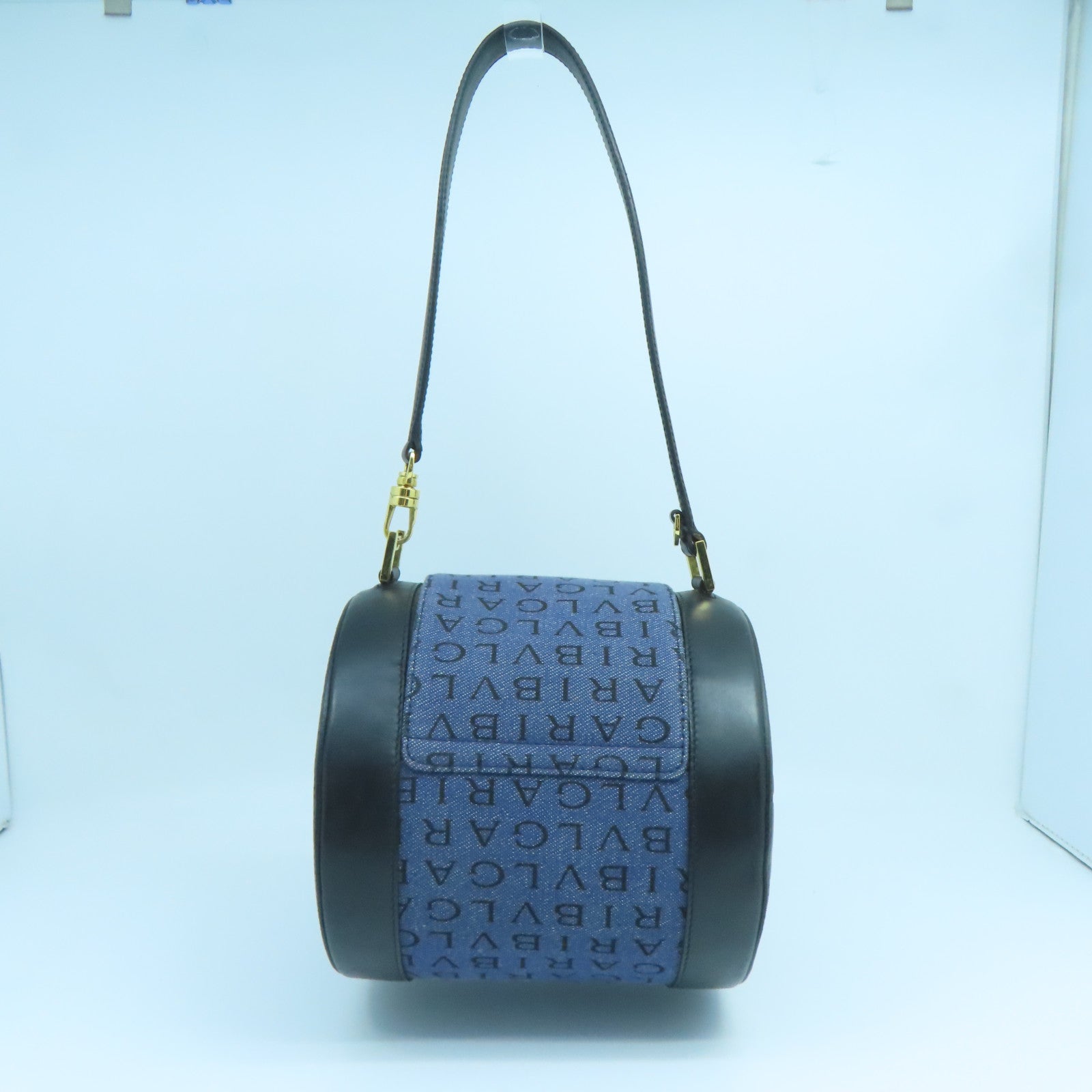BVLGARI 帆布Shoulder Bag金扣肩背袋藍色