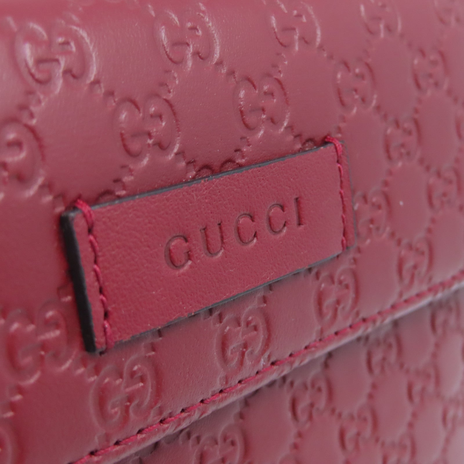 GUCCI 牛皮皮革Wallet金扣钱包红色
