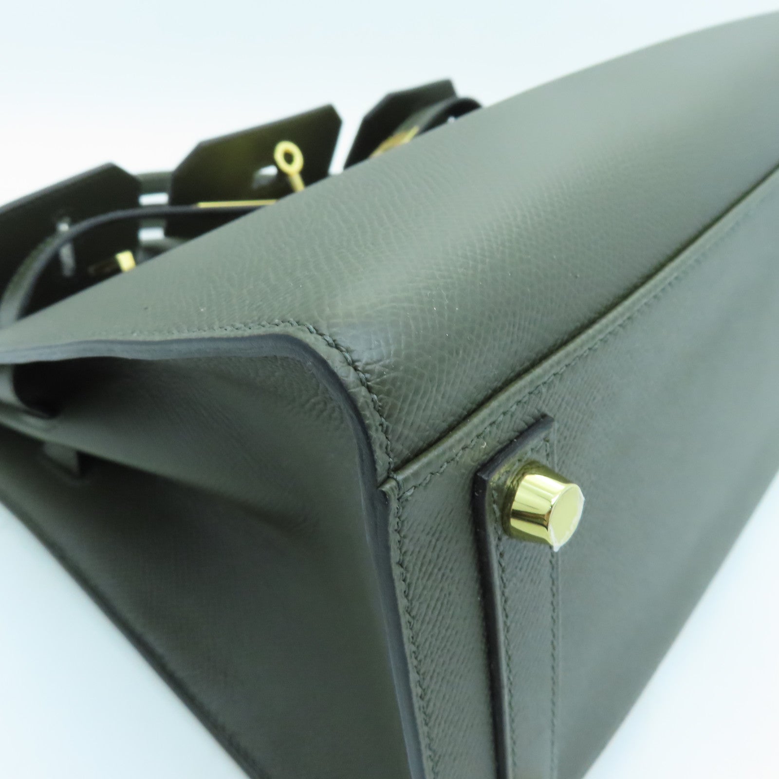 HERMES Veau Epsom皮革Birkin 30金扣手挽袋深绿色