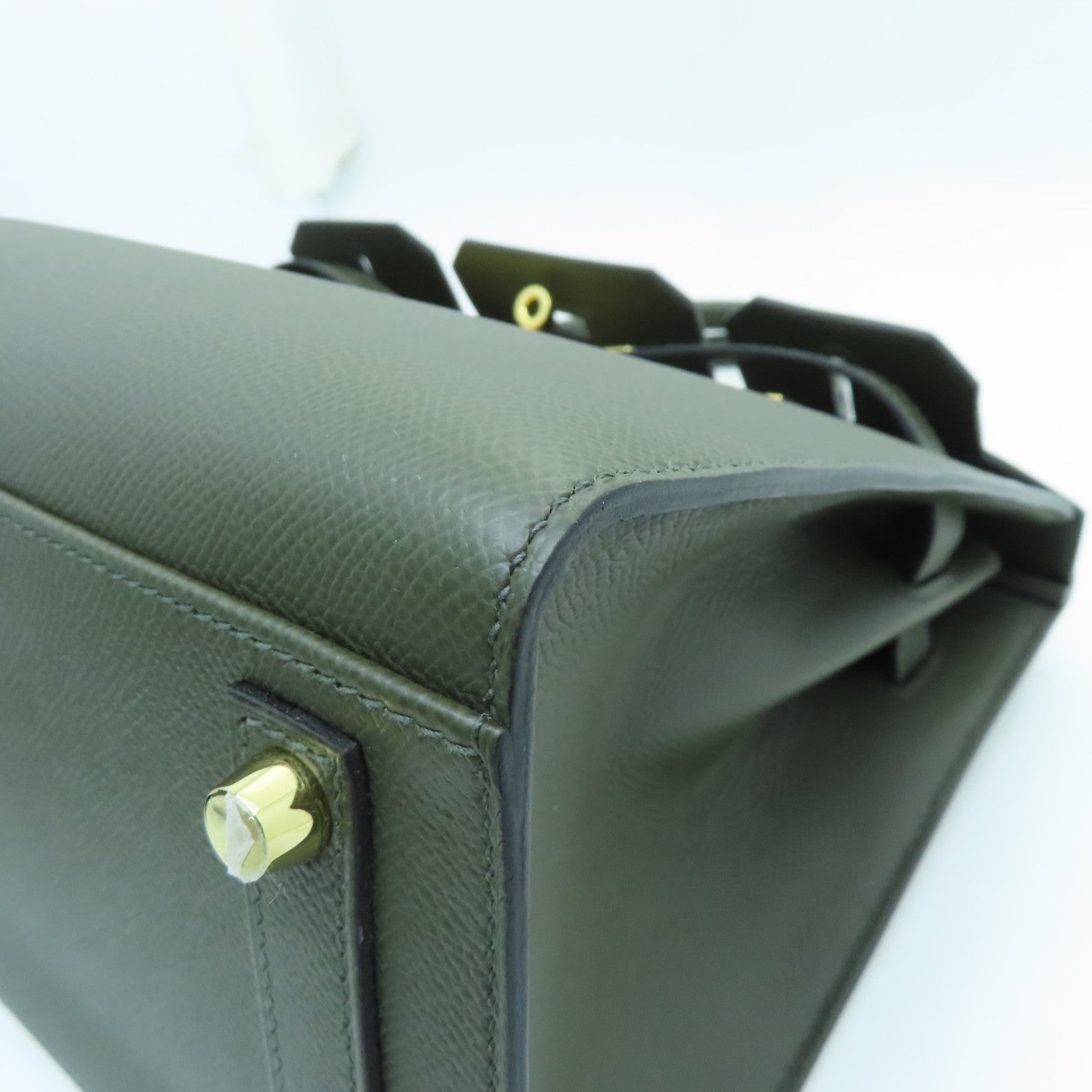 HERMES Veau Epsom皮革Birkin 30金扣手挽袋深绿色