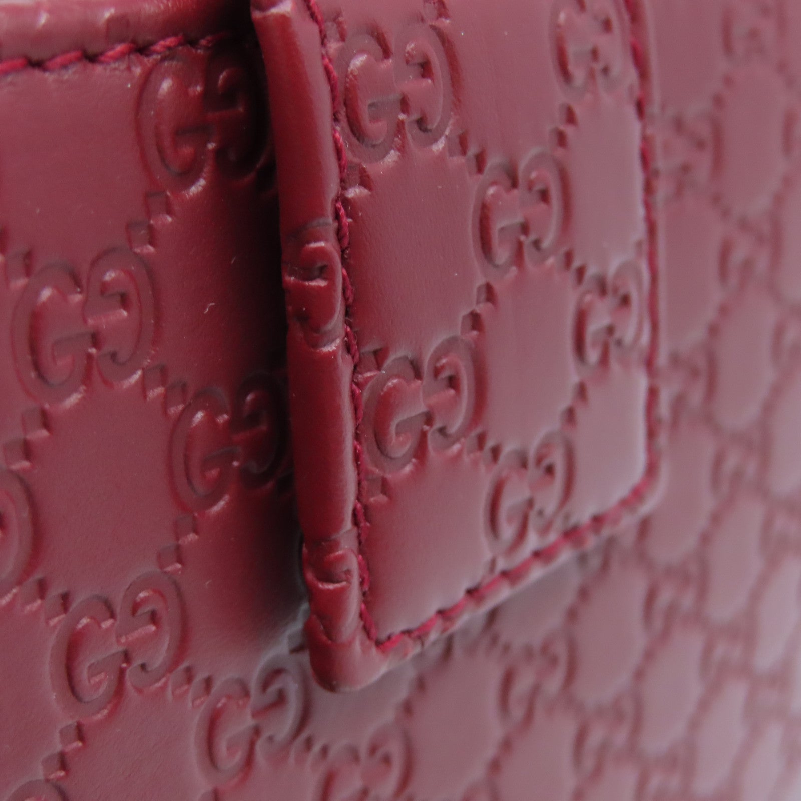 GUCCI 牛皮皮革Wallet金扣钱包红色