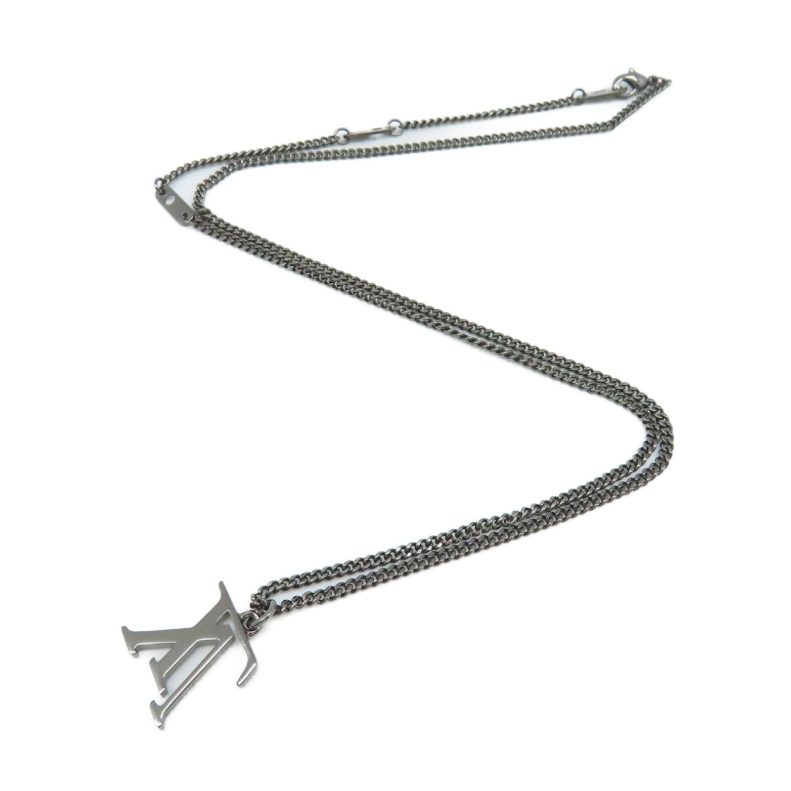 LOUIS VUITTON 金屬Collier Upside Down Necklace項鏈黑色