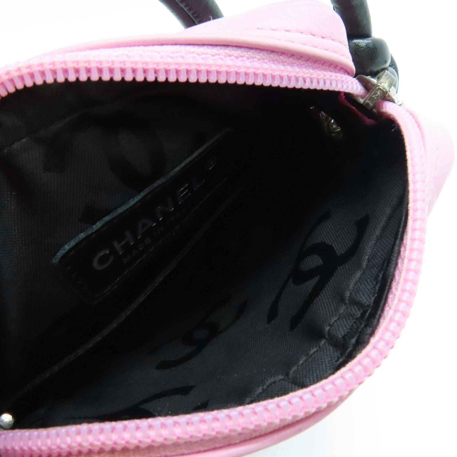 CHANEL 菱格牛皮皮革Cambom Crossbody Bag銀扣肩背袋粉紅色