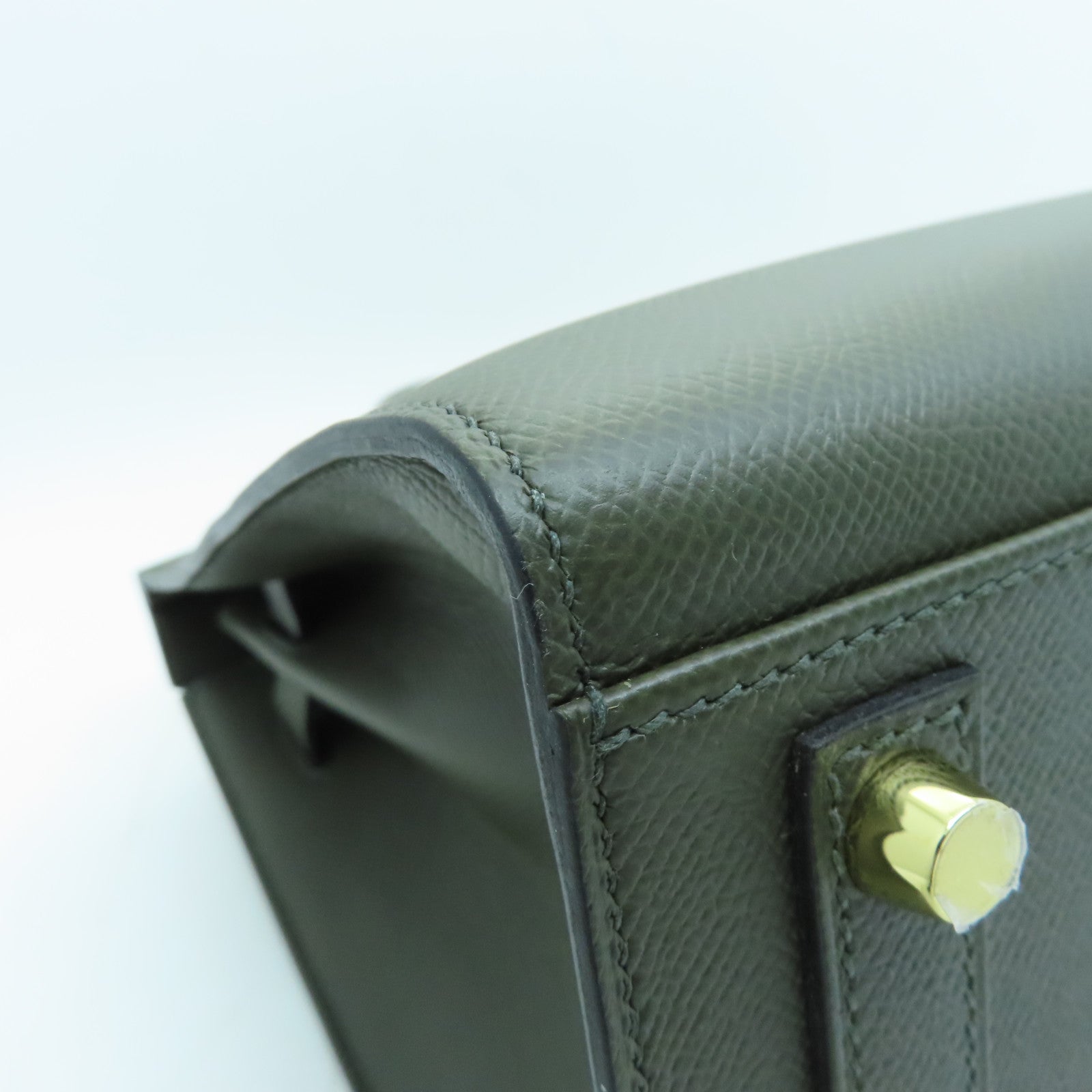 HERMES Veau Epsom皮革Birkin 30金扣手挽袋深绿色