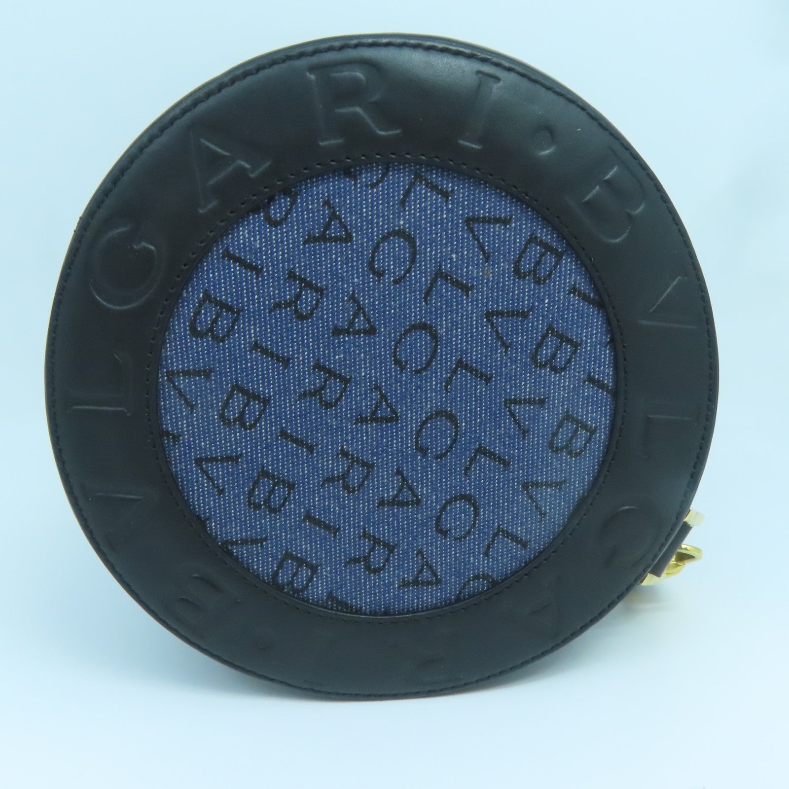 BVLGARI 帆布Shoulder Bag金扣肩背袋藍色
