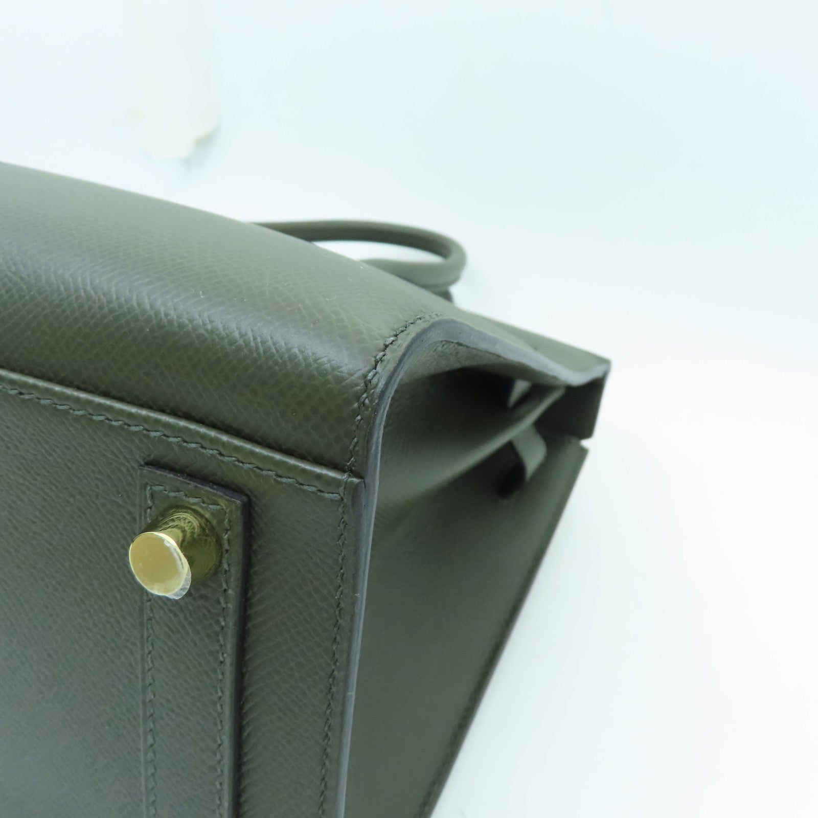 HERMES Veau Epsom皮革Birkin 30金扣手挽袋深绿色