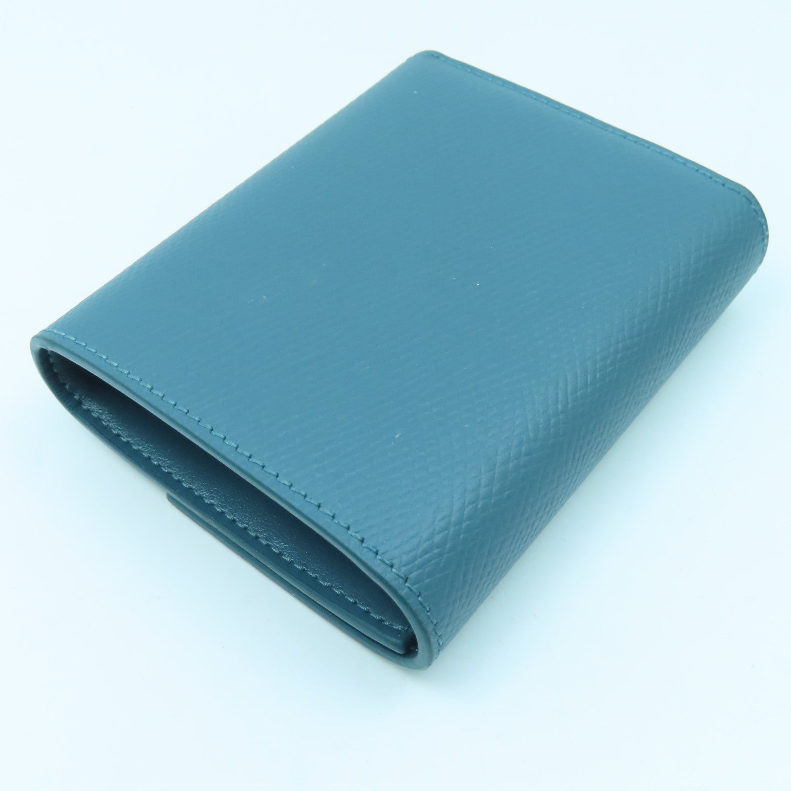 CELINE 牛皮皮革Small Trifold Wallet金扣錢包普魯士藍色