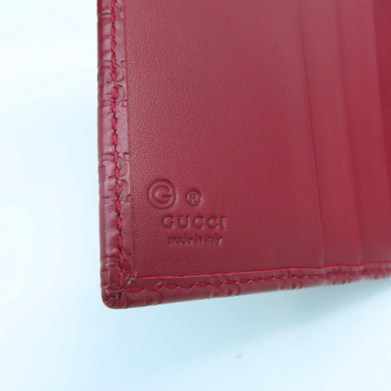 GUCCI 牛皮皮革Wallet金扣钱包红色