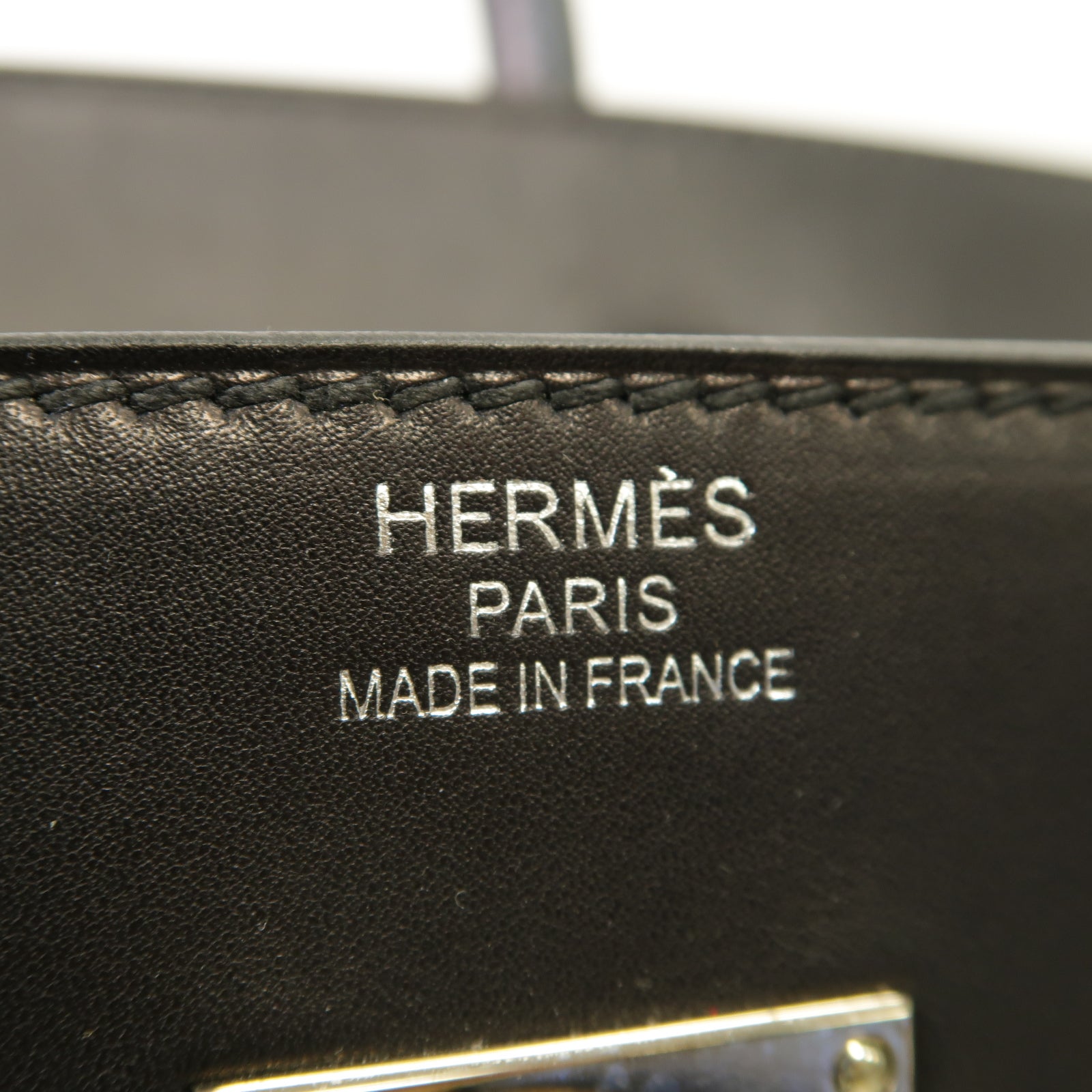 HERMES 帆布/Evercalf皮革Haut a Courroies銀扣手挽袋/旅行袋黑色/米色