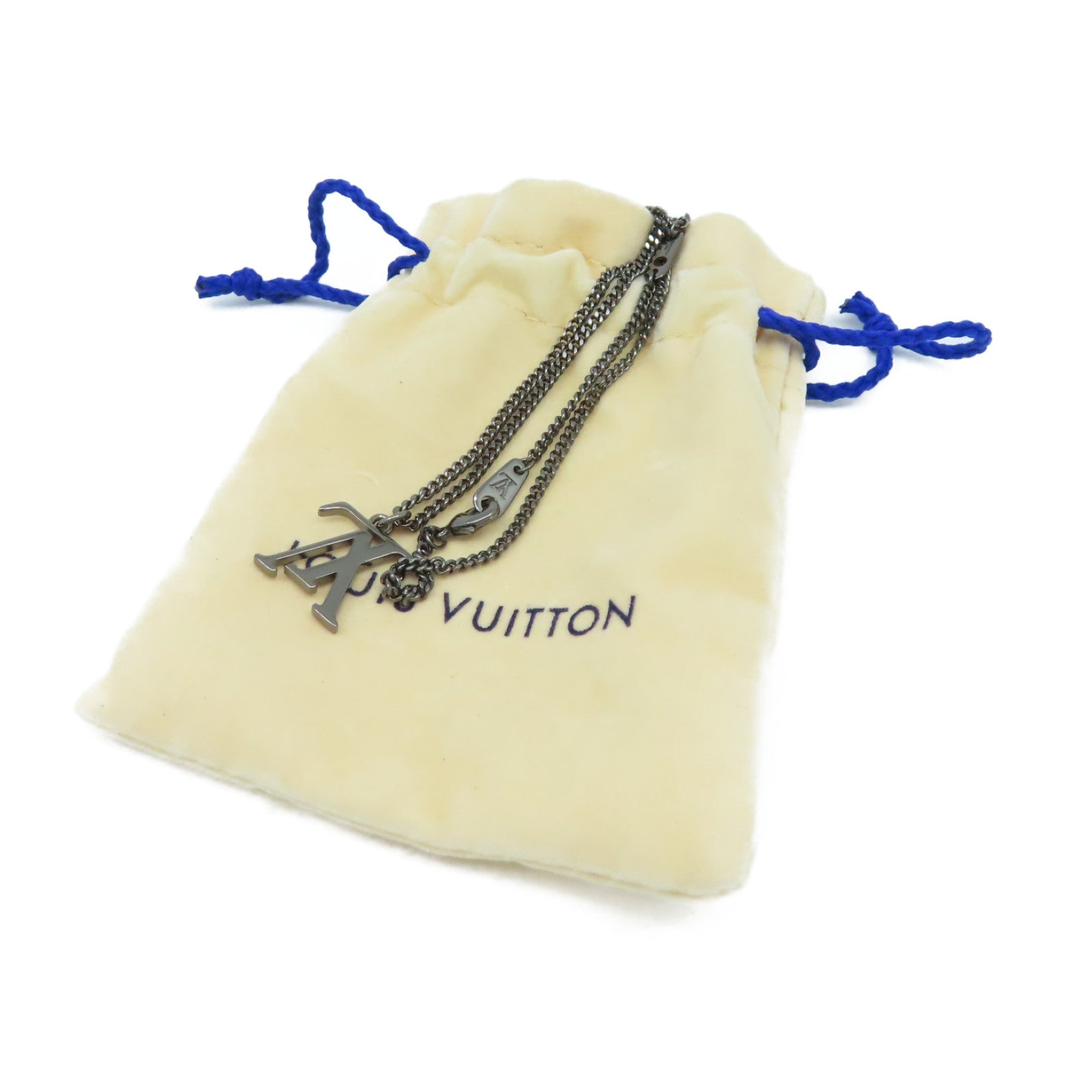 LOUIS VUITTON 金屬Collier Upside Down Necklace項鏈黑色
