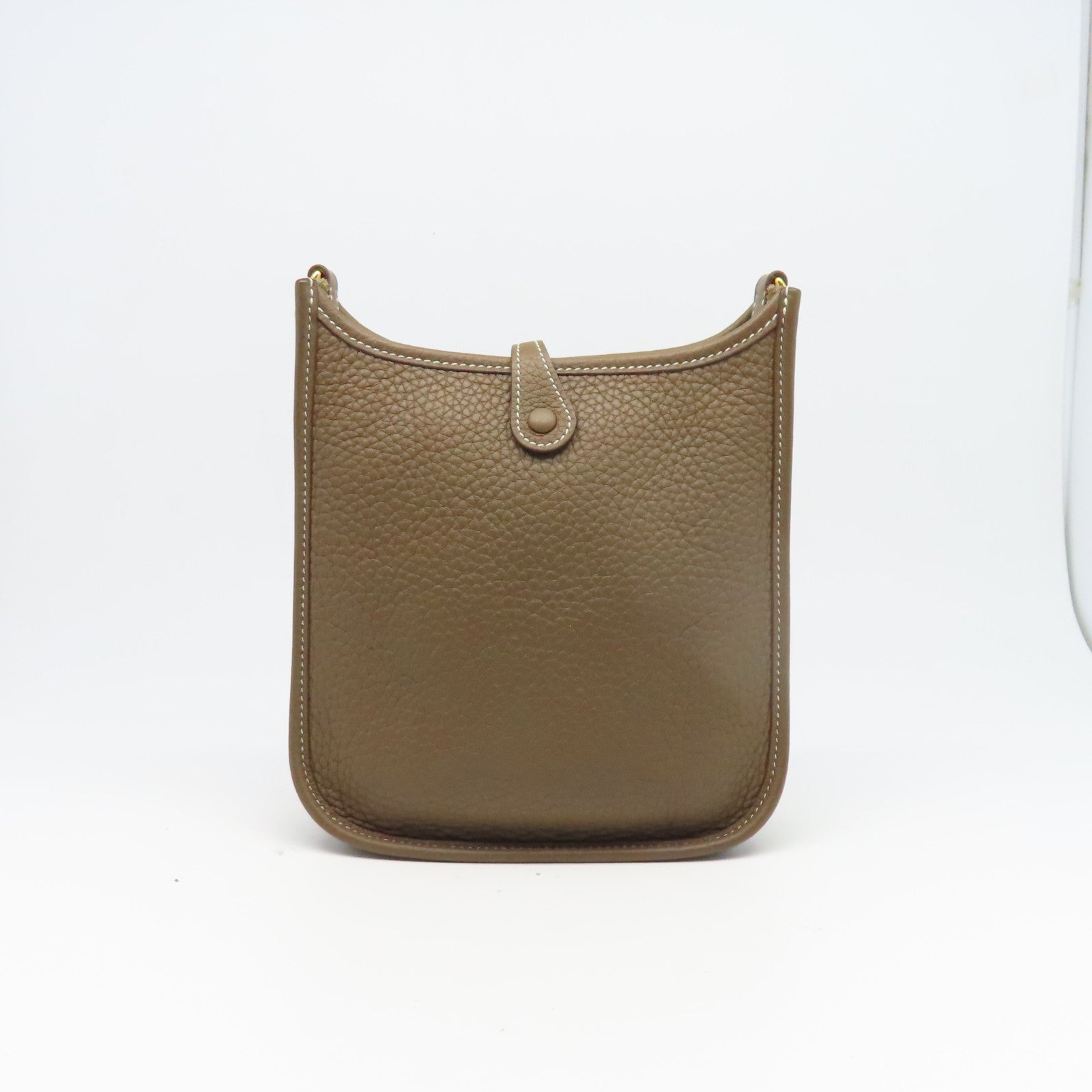 HERMES Clemence皮革Evelyne TPM金扣肩背袋大象灰色