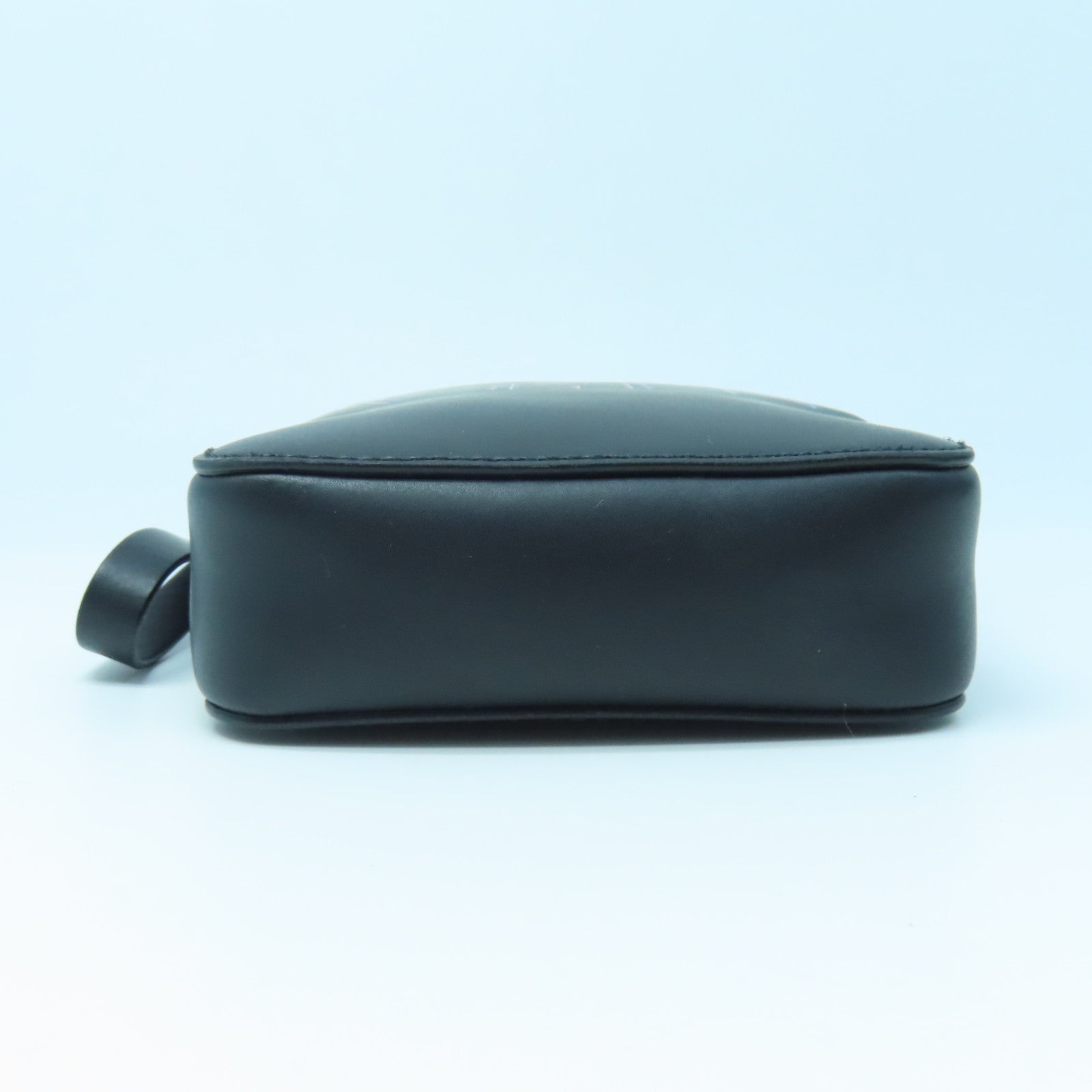 Valentino Cowhide Leather Neon VLTN Crossbody Bag Silver Buckle Shoulder Bag Black
