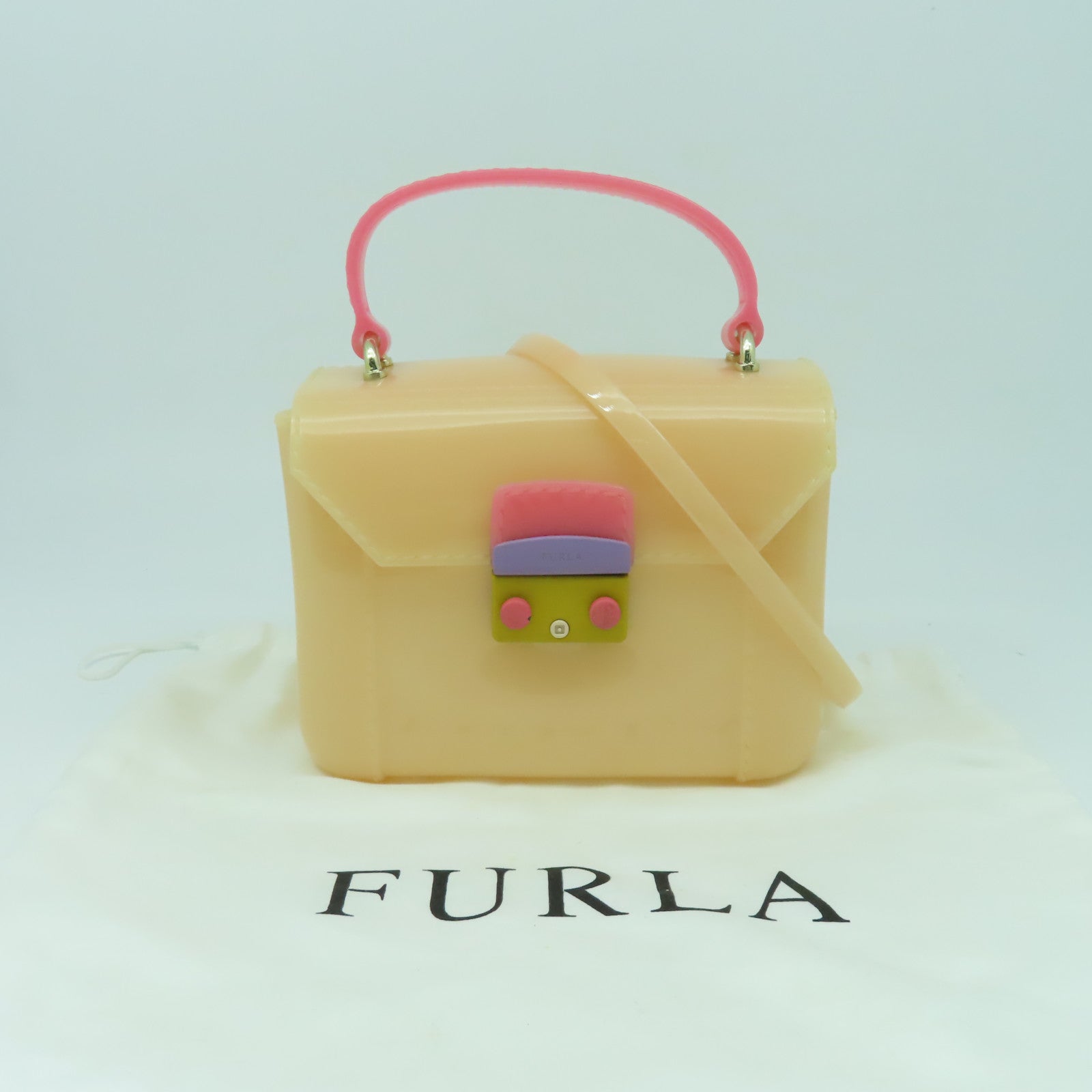 Furla PVC Handbag手挽肩背兩用袋粉紅色