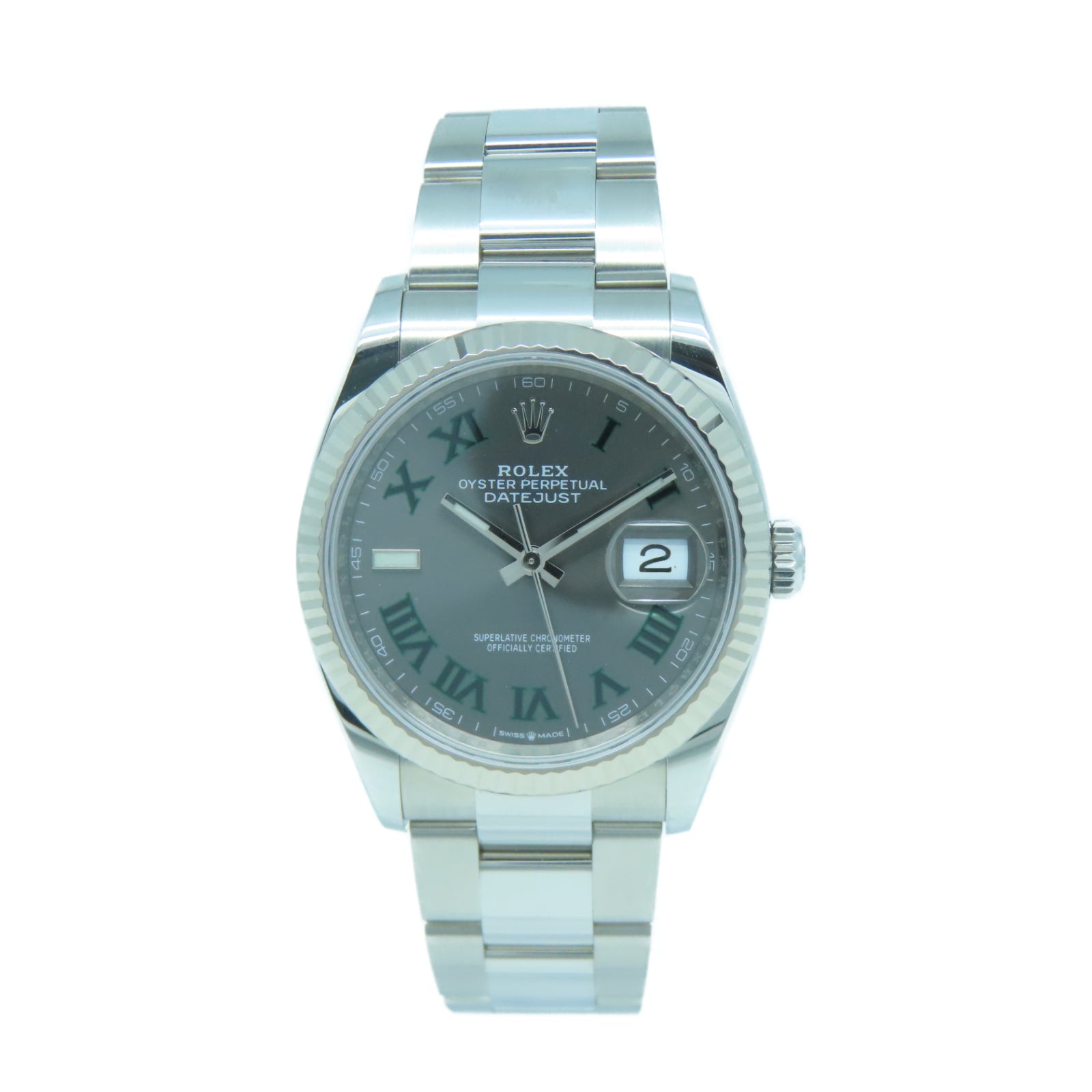 ROLEX Datejust 36mm 18K白金/不鏽鋼自動機芯手錶灰色