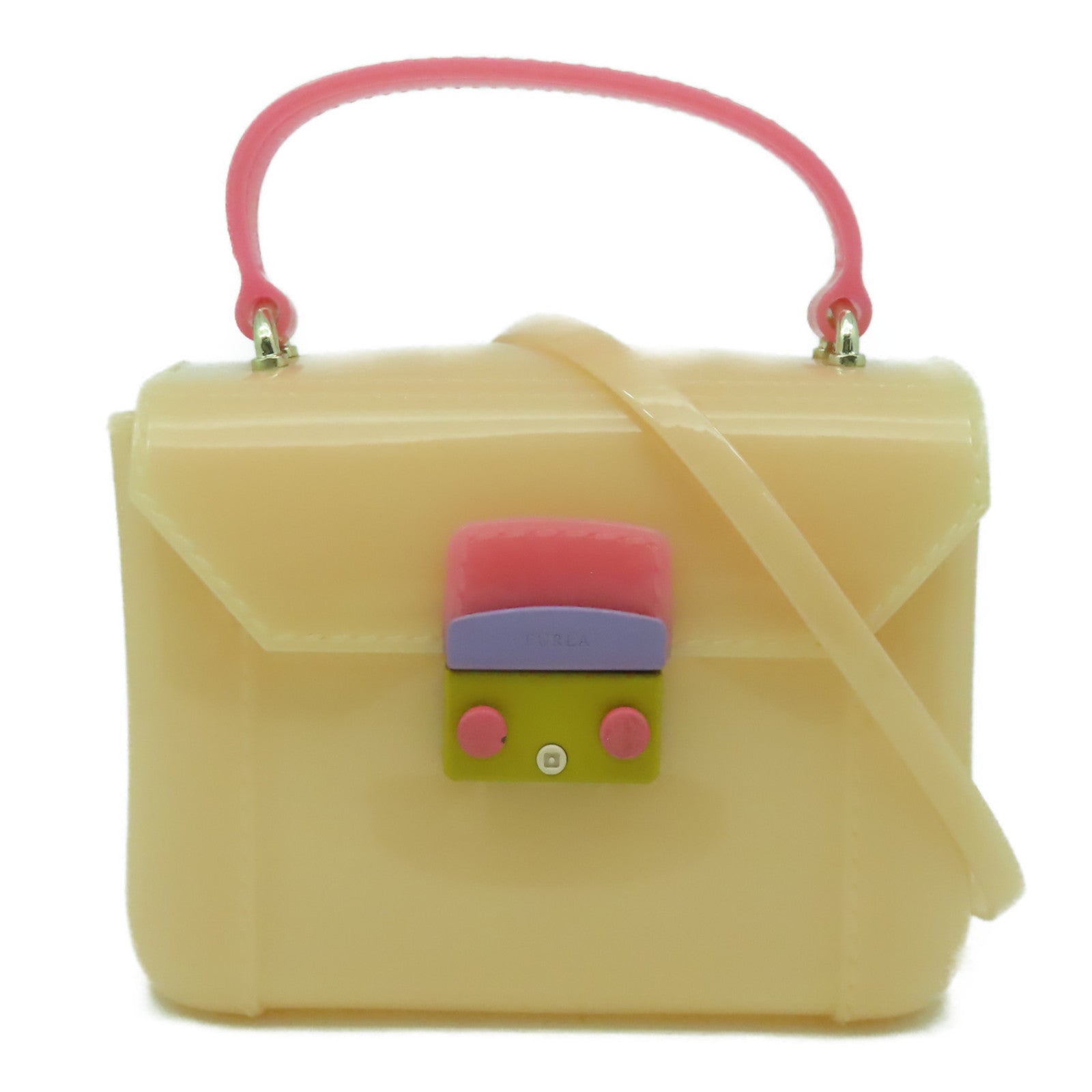 Furla PVC Handbag手挽肩背兩用袋粉紅色