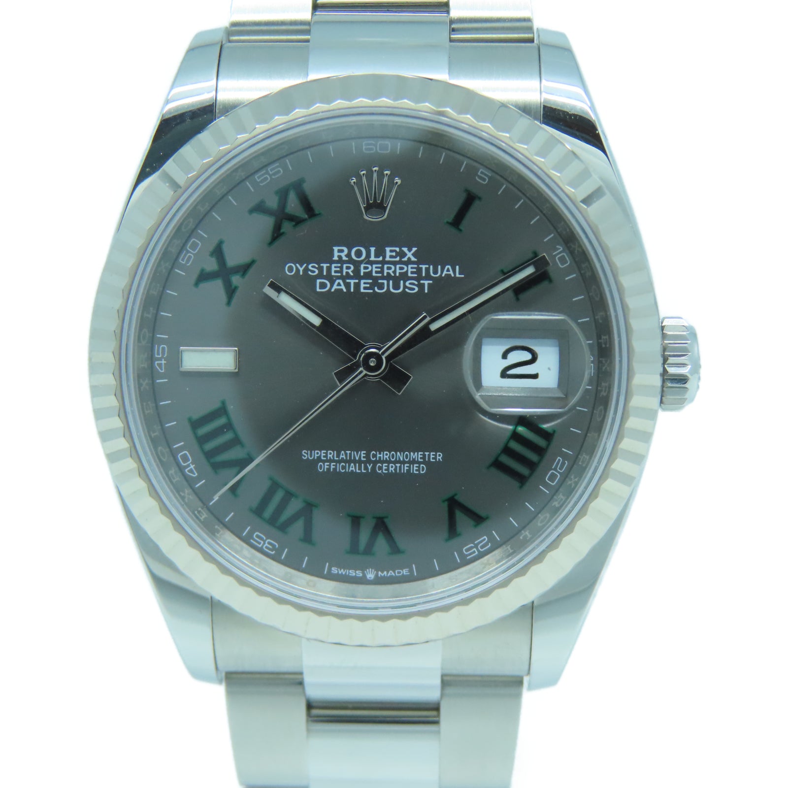 ROLEX Datejust 36mm 18K白金/不鏽鋼自動機芯手錶灰色