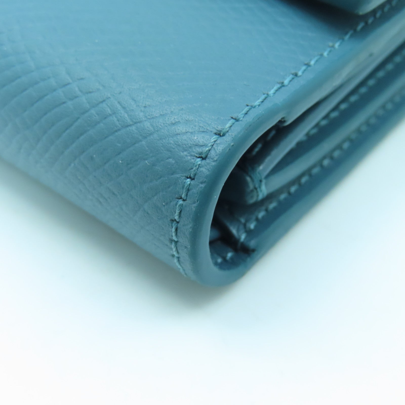 CELINE 牛皮皮革Small Trifold Wallet金扣錢包普魯士藍色