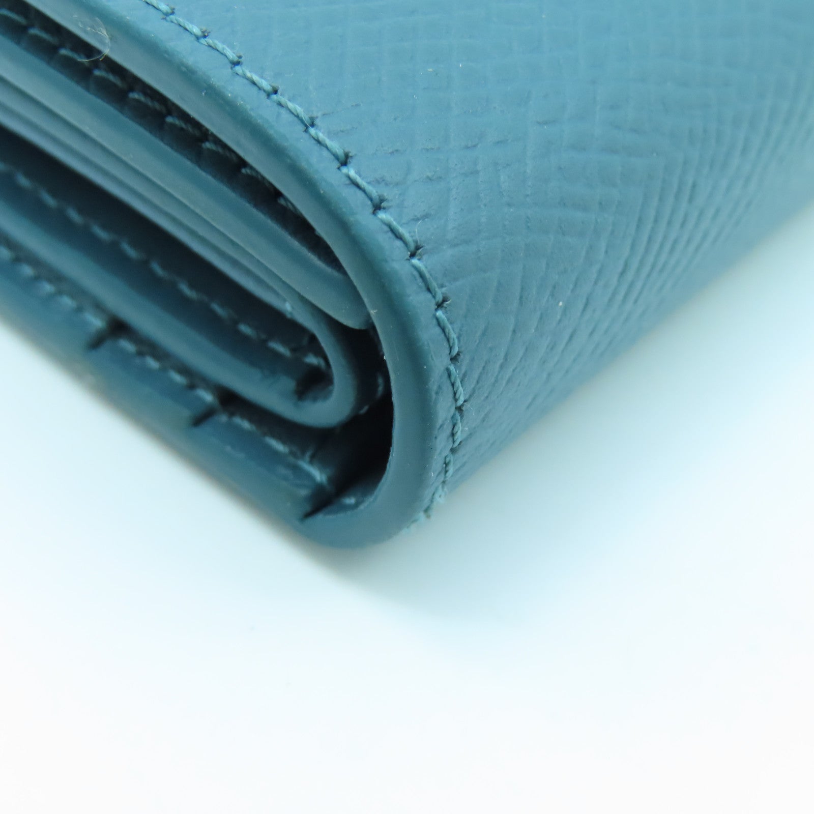 CELINE 牛皮皮革Small Trifold Wallet金扣錢包普魯士藍色