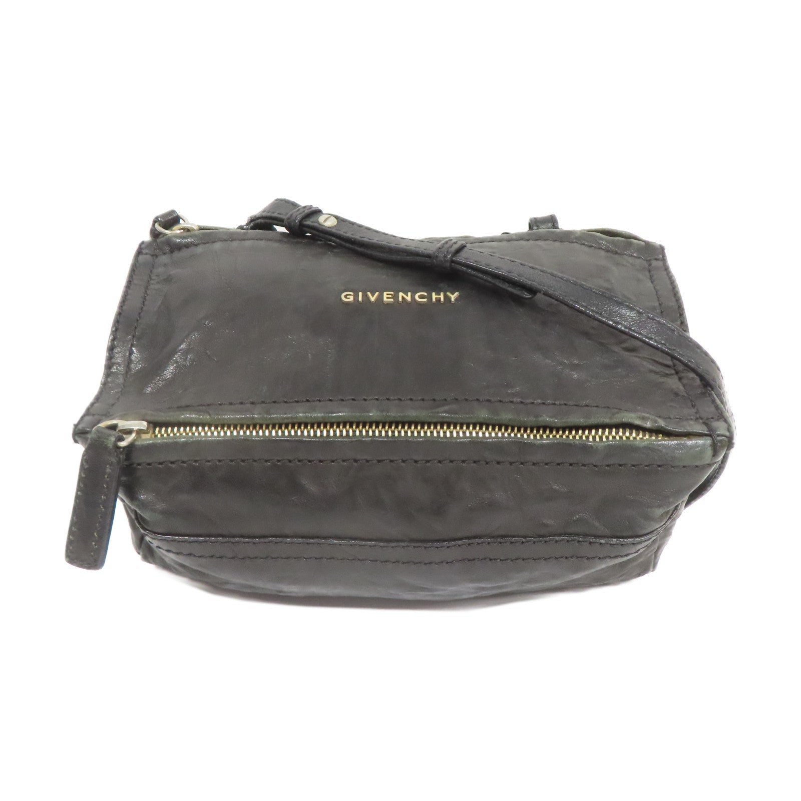 GIVENCHY 牛皮皮革Pandora Mini銀扣肩背袋黑色