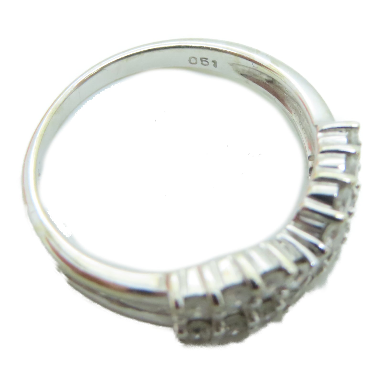 JEWELRY 18K白金Diamond 2.66g 0.51ct钻石戒指US#5.5
