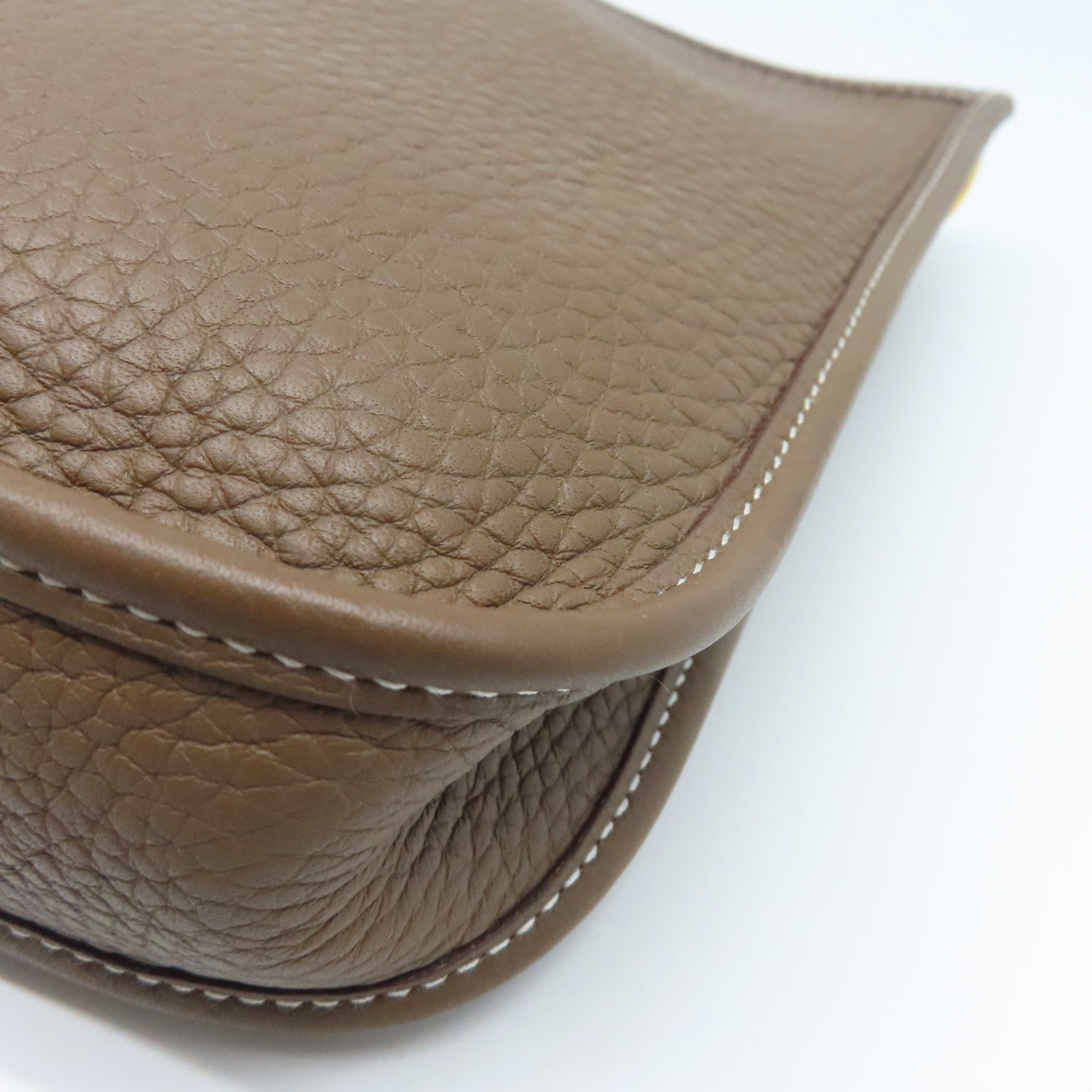 HERMES Clemence皮革Evelyne TPM金扣肩背袋大象灰色