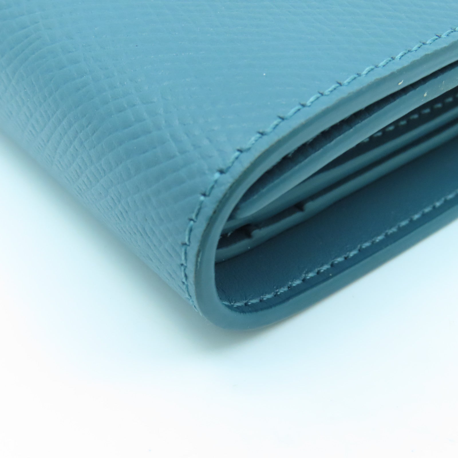 CELINE 牛皮皮革Small Trifold Wallet金扣錢包普魯士藍色