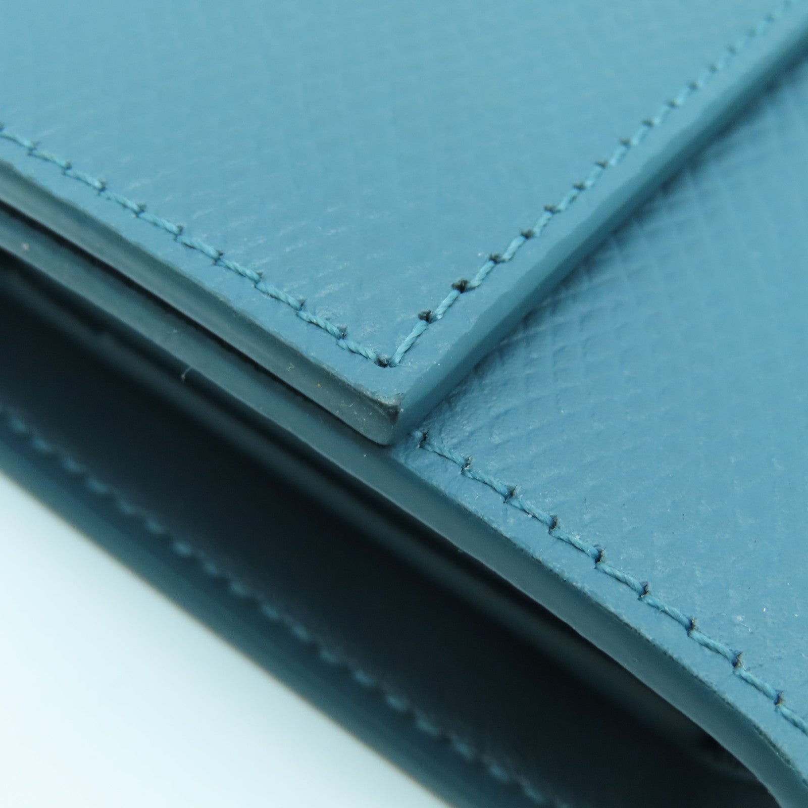 CELINE 牛皮皮革Small Trifold Wallet金扣錢包普魯士藍色