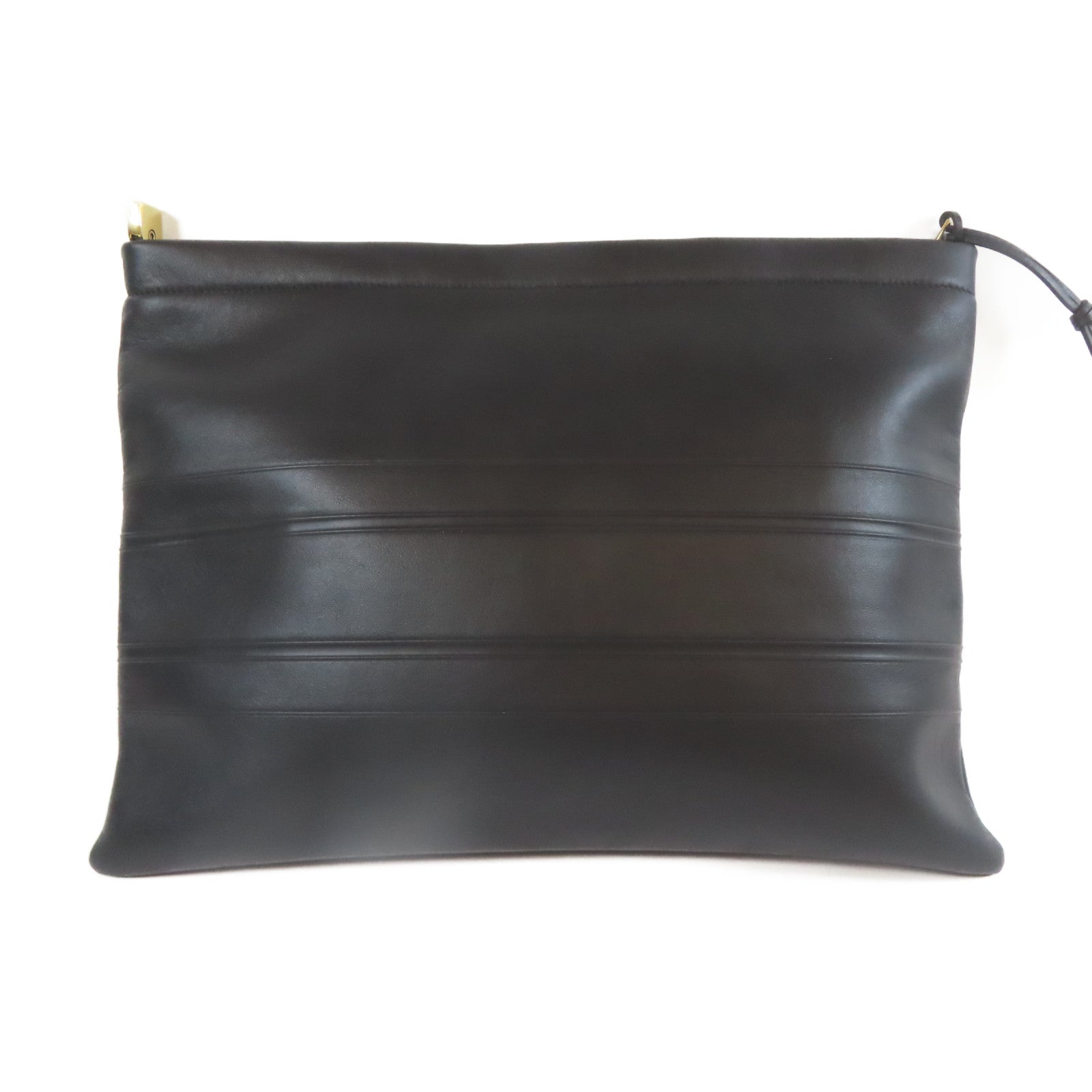 Dior 皮革Clutch金扣手拿包黑色