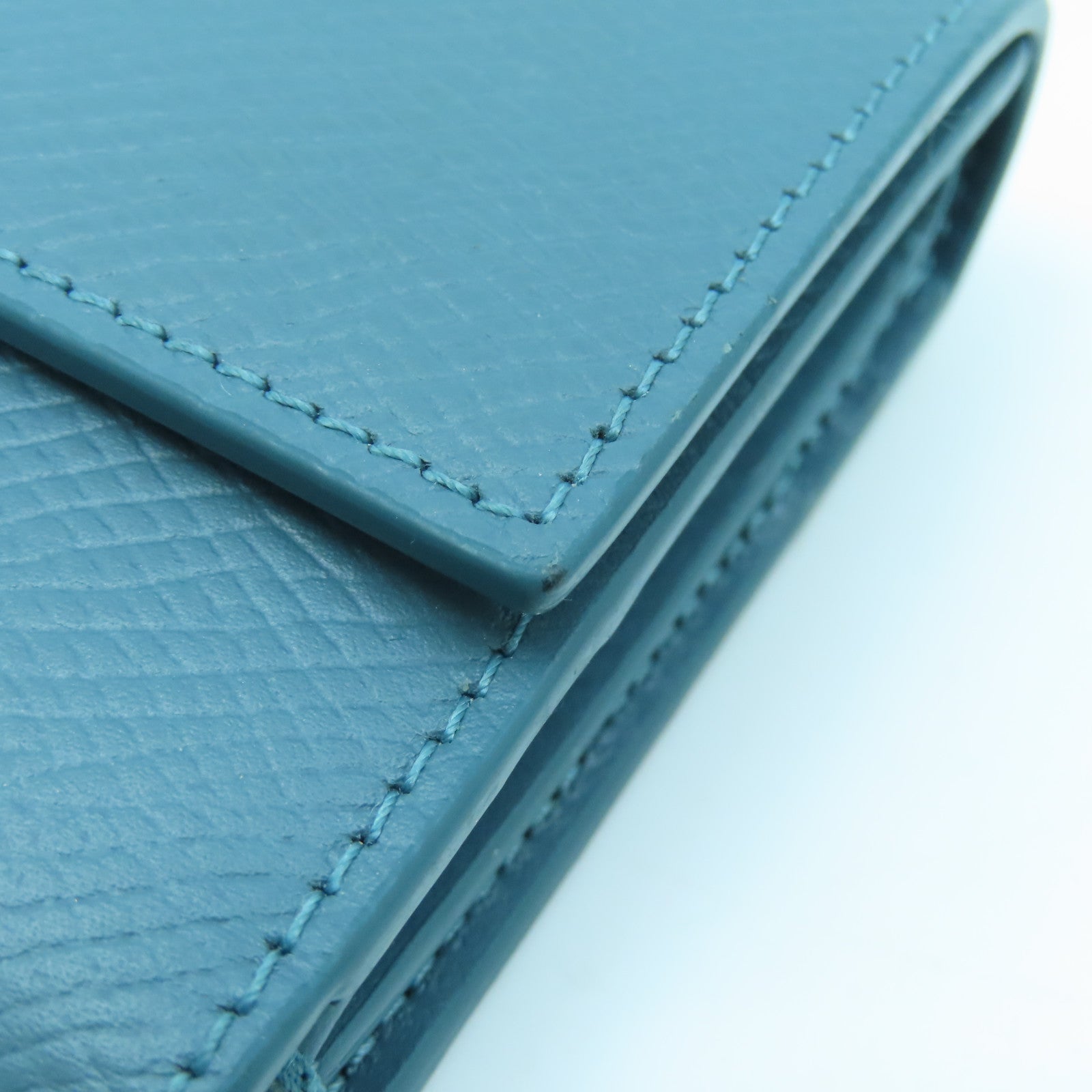 CELINE 牛皮皮革Small Trifold Wallet金扣錢包普魯士藍色
