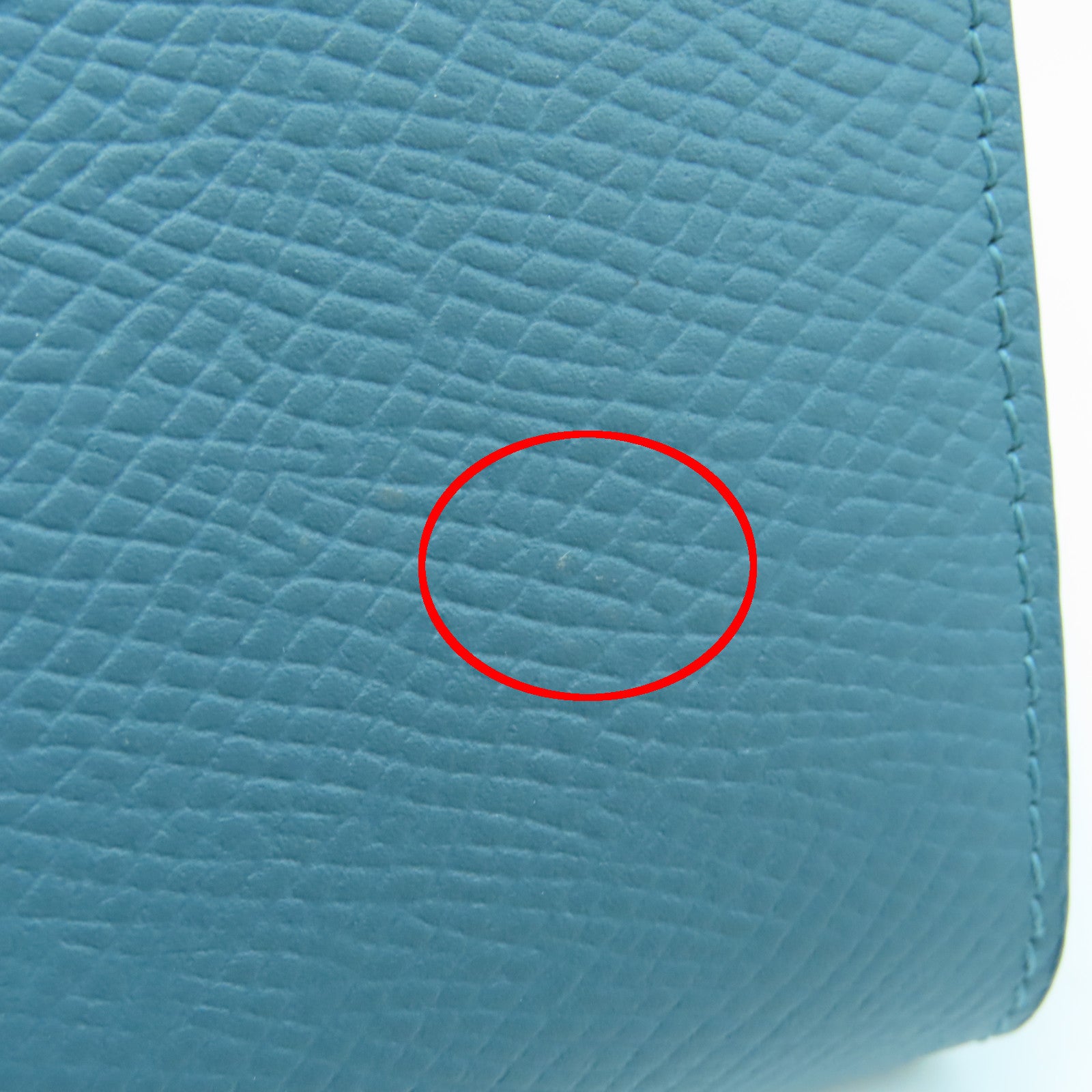 CELINE 牛皮皮革Small Trifold Wallet金扣錢包普魯士藍色