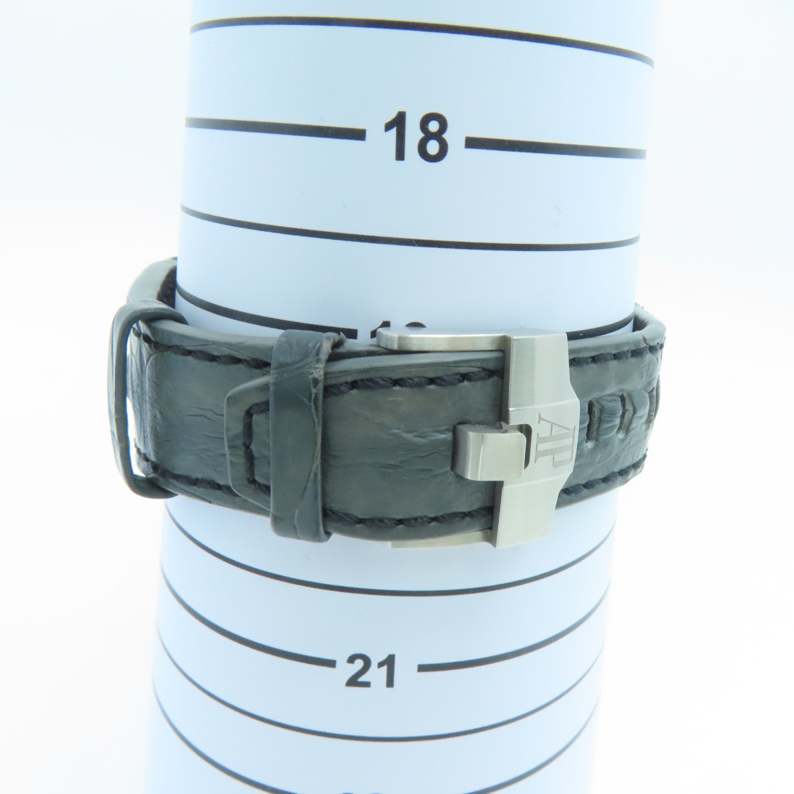 AUDEMARS PIGUET Royal Oak Offshore不鏽鋼/鱷魚皮革帶手錶自動機芯黑色