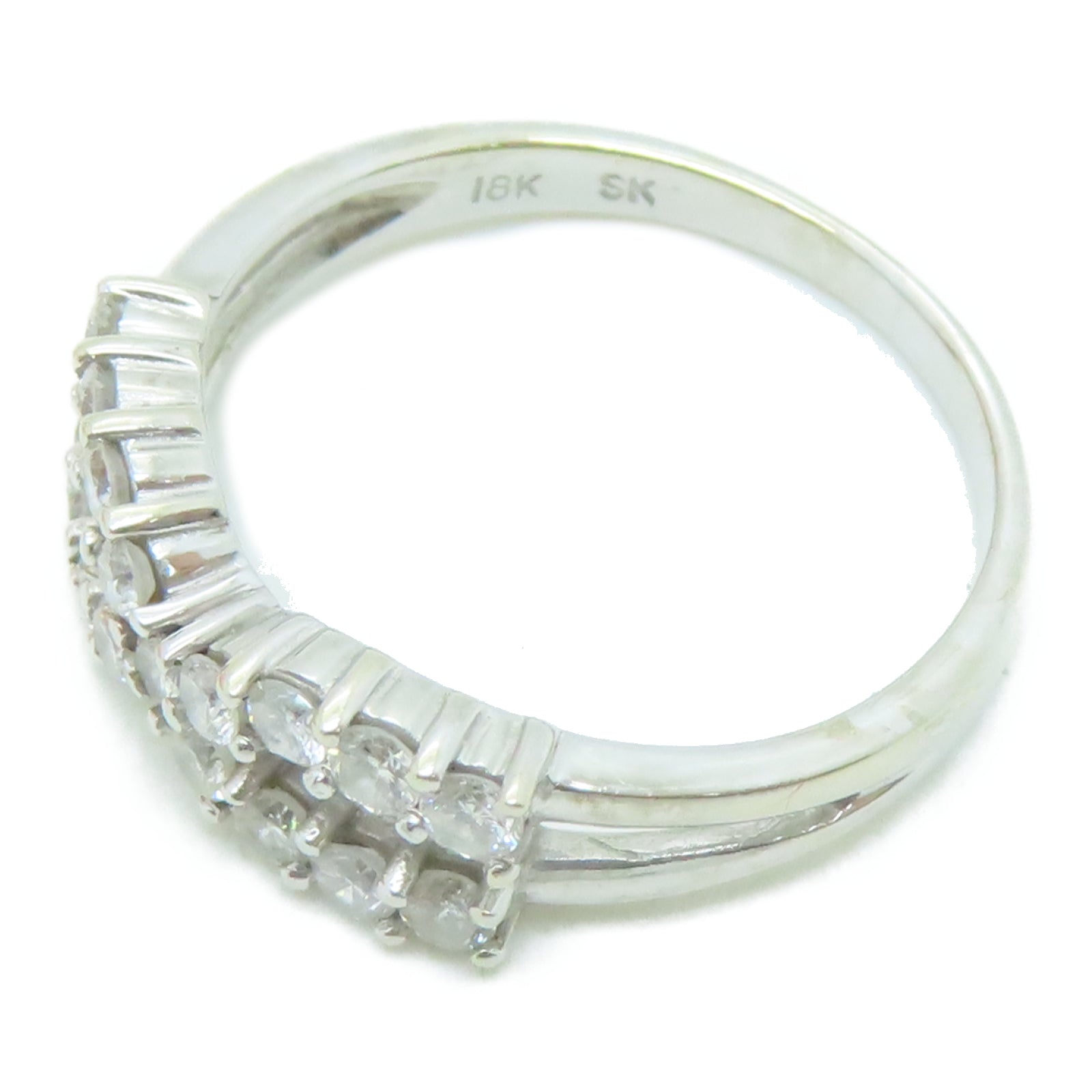 JEWELRY 18K白金Diamond 2.66g 0.51ct钻石戒指US#5.5