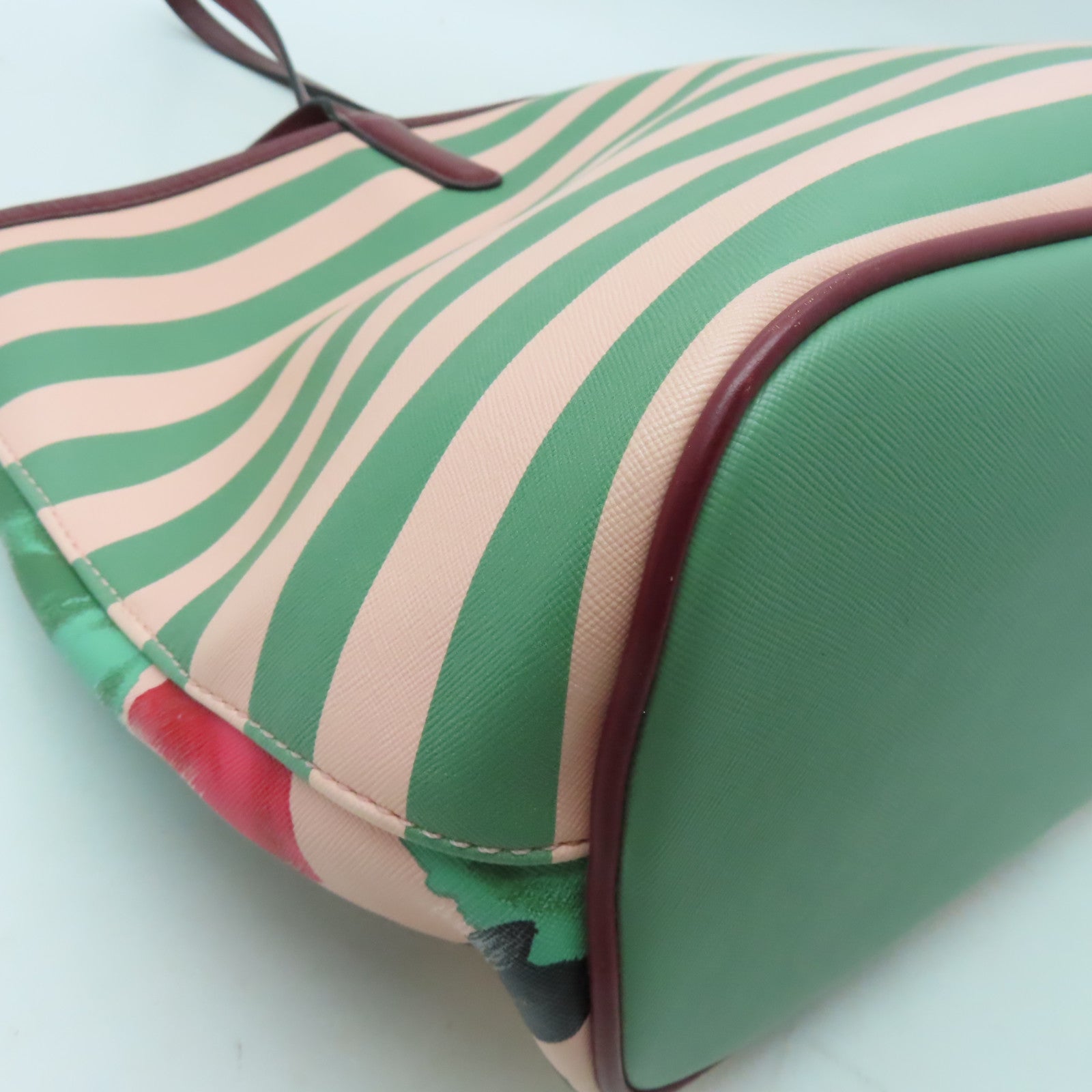 MARC BY MARC JACOBS 塗層帆布Tote Bag金扣手挽袋粉紅色/綠色