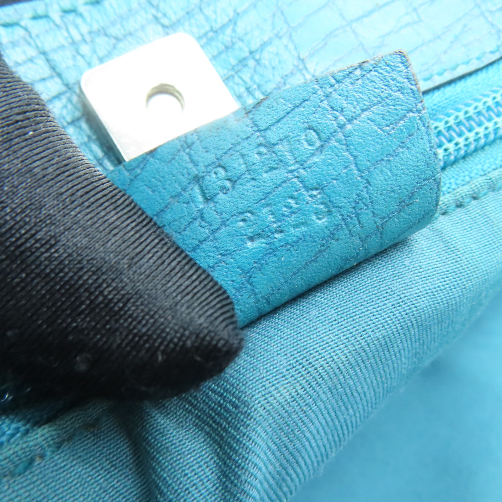 GUCCI 塗層帆布Tote Bag銀扣手挽袋啡色/淺藍色