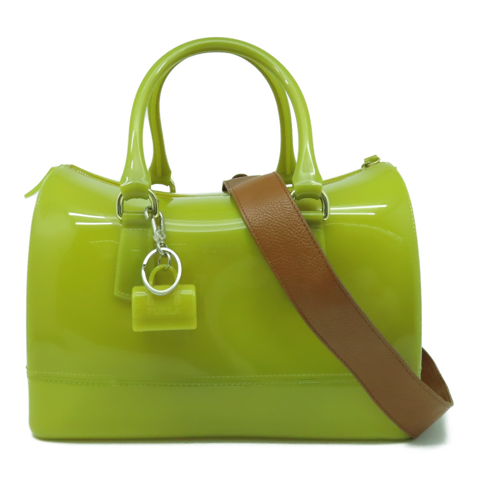 Furla PVC Handbag金扣手挽肩背兩用袋綠色