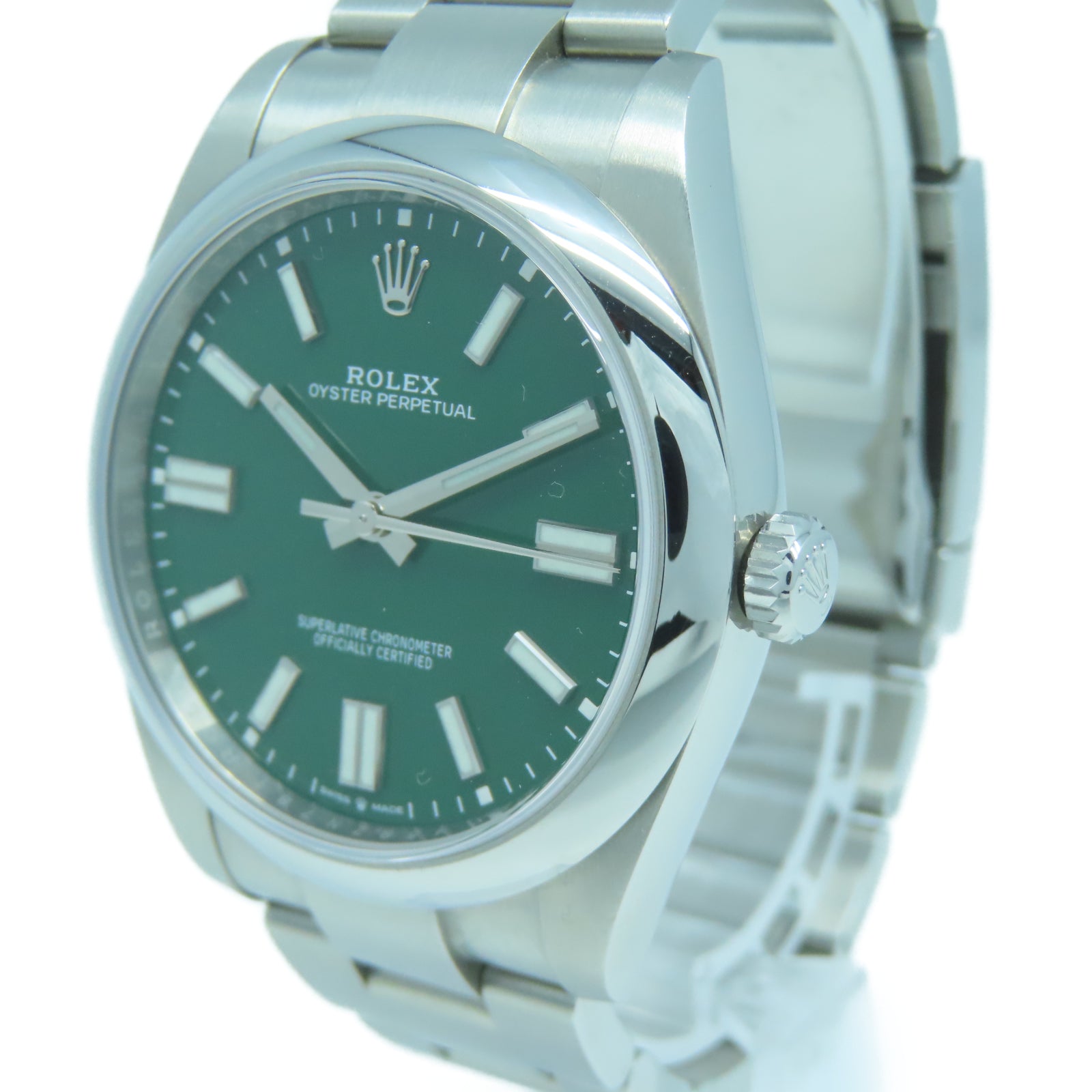 ROLEX Oyster Perpetual不鏽鋼自動機芯手錶綠色