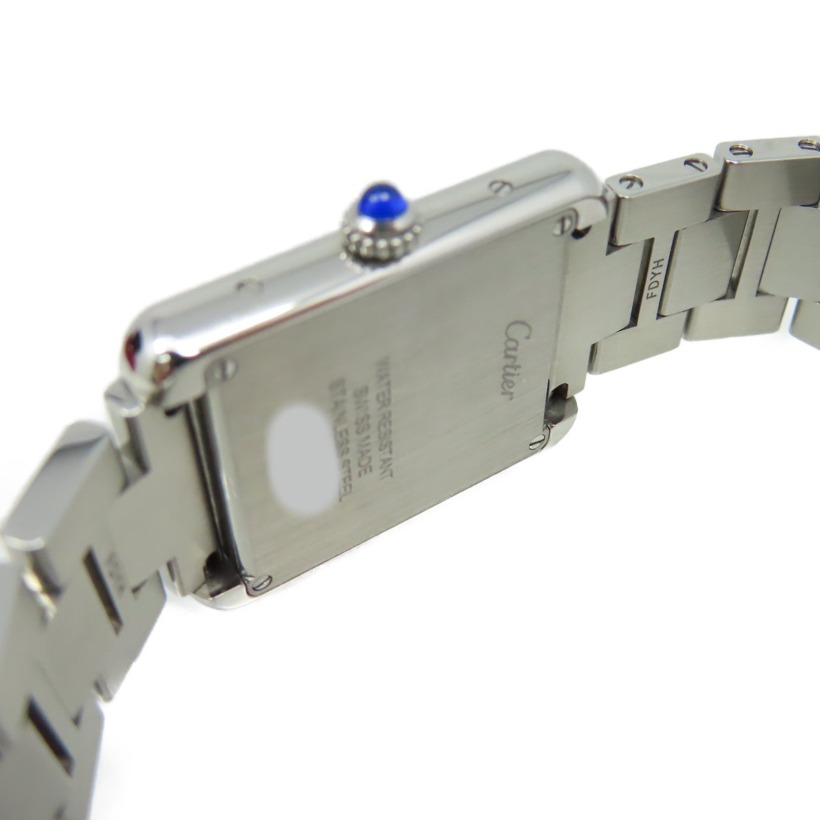 CARTIER Tank Solo Watch不鏽鋼石英機芯手錶白色/銀色