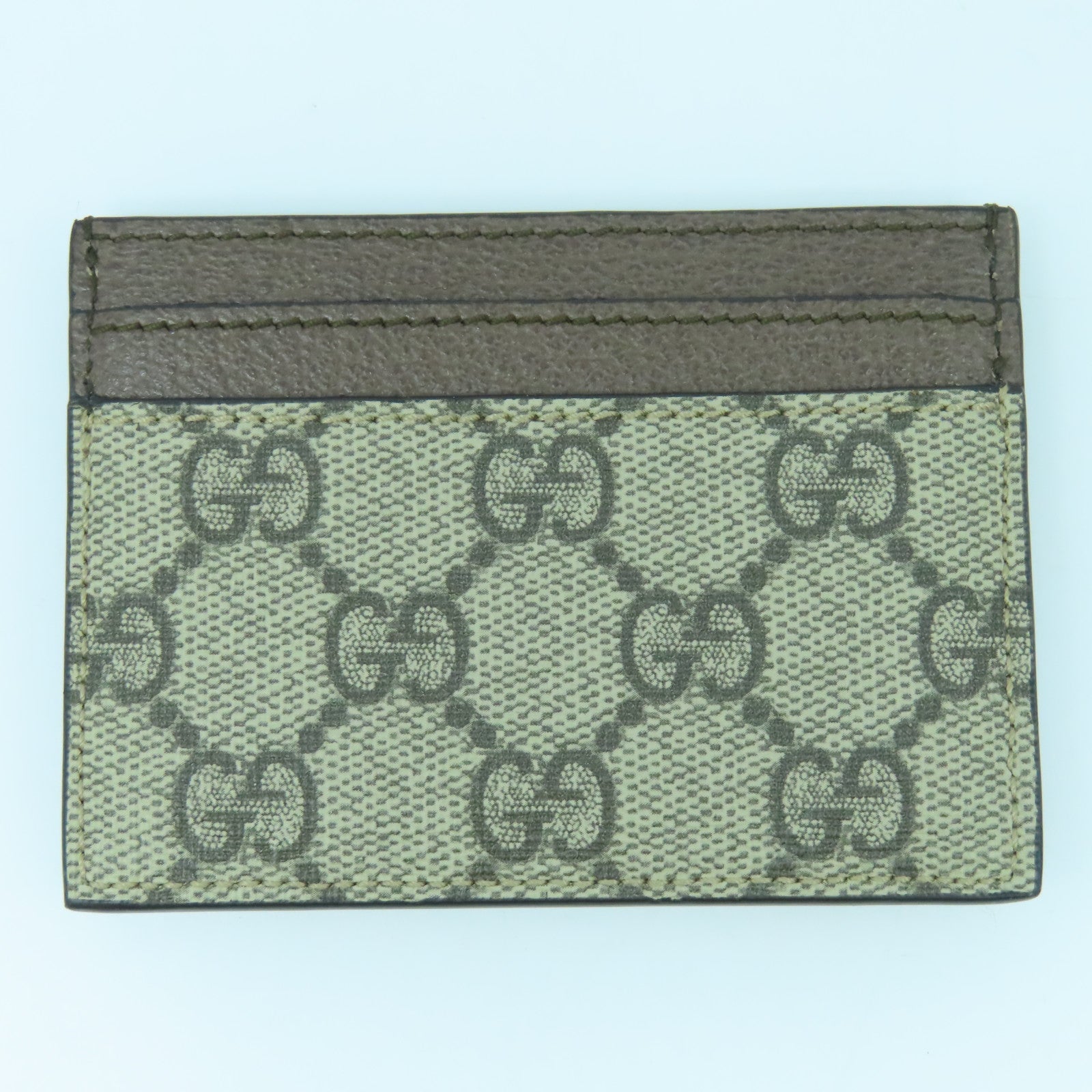 GUCCI 塗層帆布/牛皮皮革Ophidia Card Case卡片套啡色