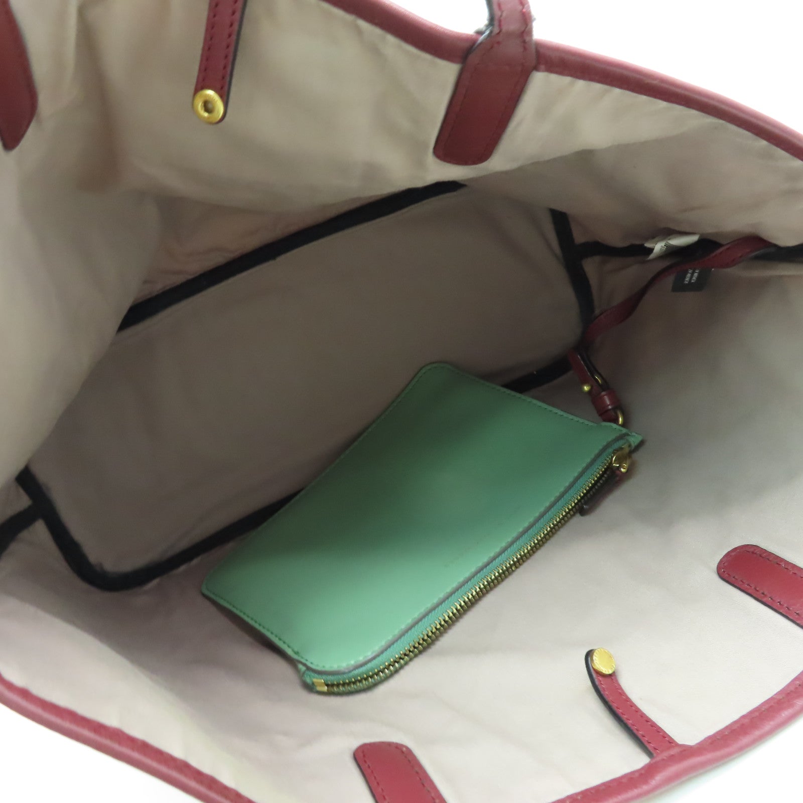 MARC BY MARC JACOBS 塗層帆布Tote Bag金扣手挽袋粉紅色/綠色